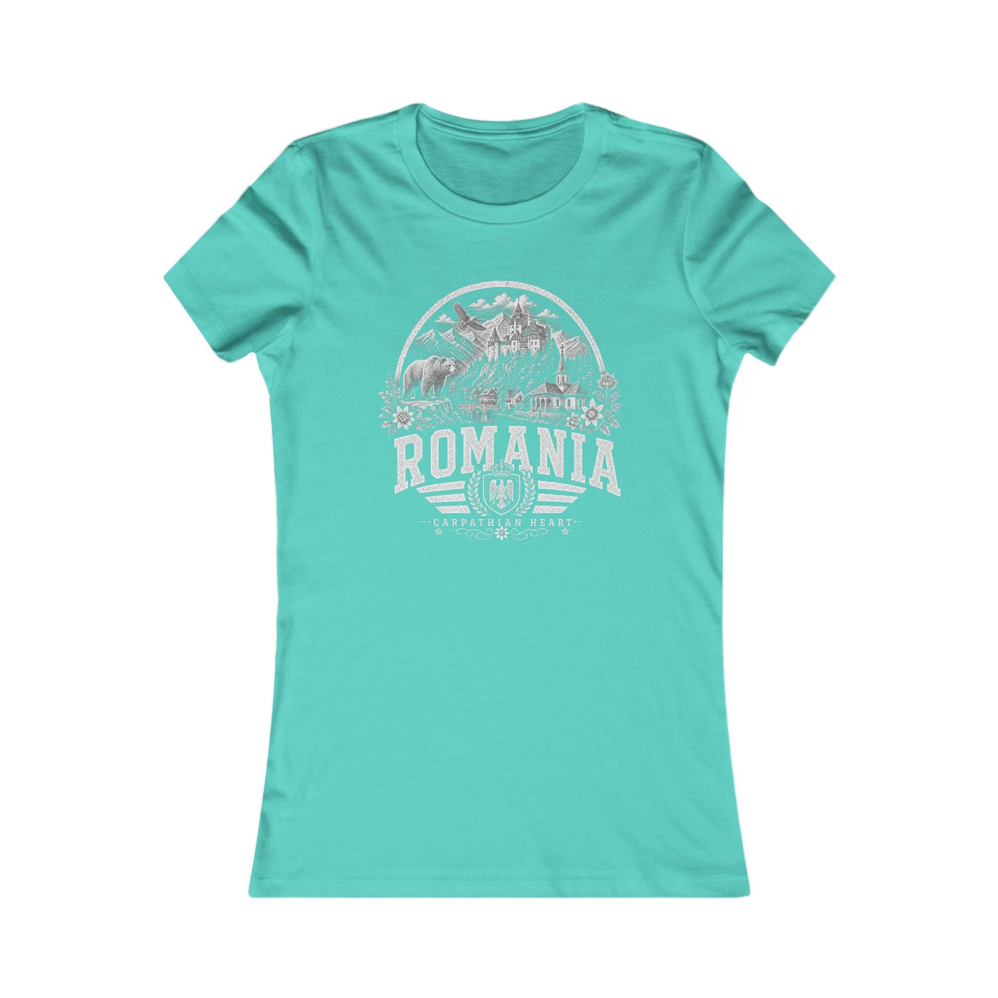 Romania vintage landmarks women's tee — iconic landmark design | Nameshi Destinations (view 14)