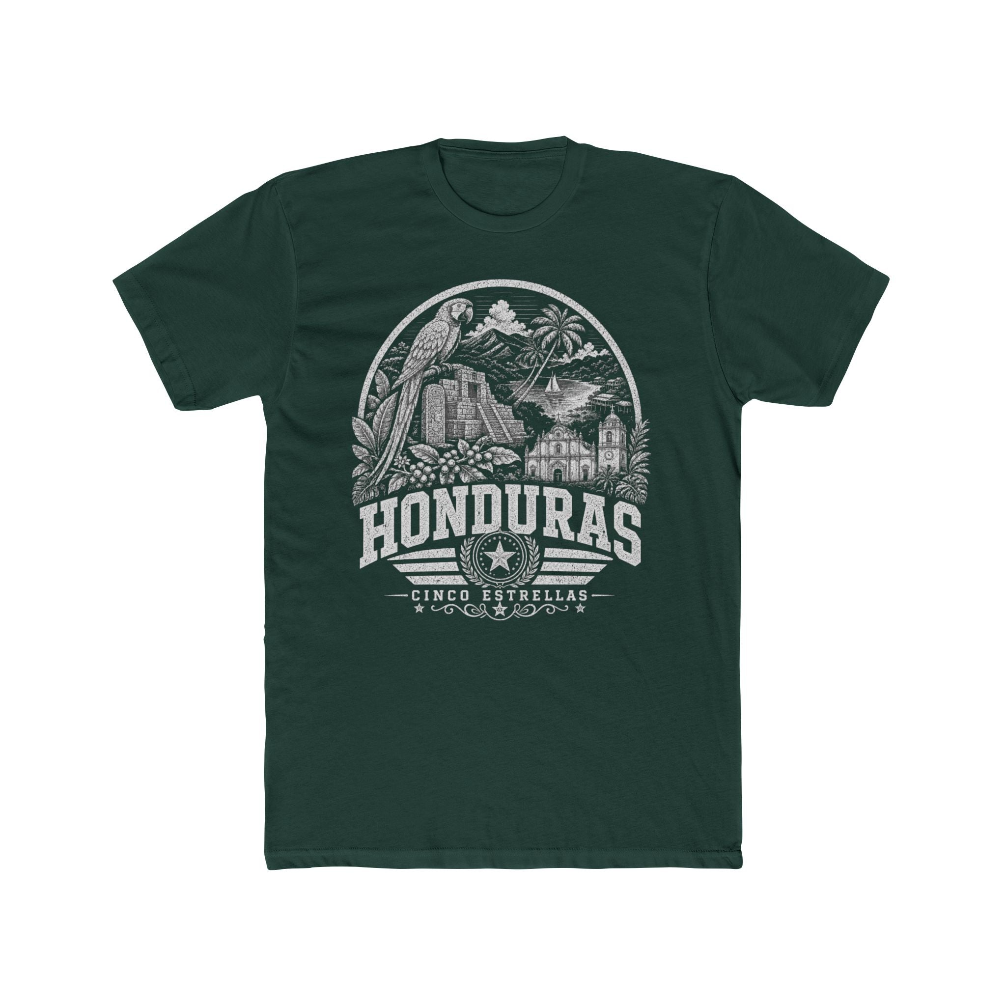 Honduras vintage landmarks men's tee — iconic landmark design | Nameshi Destinations (view 6)