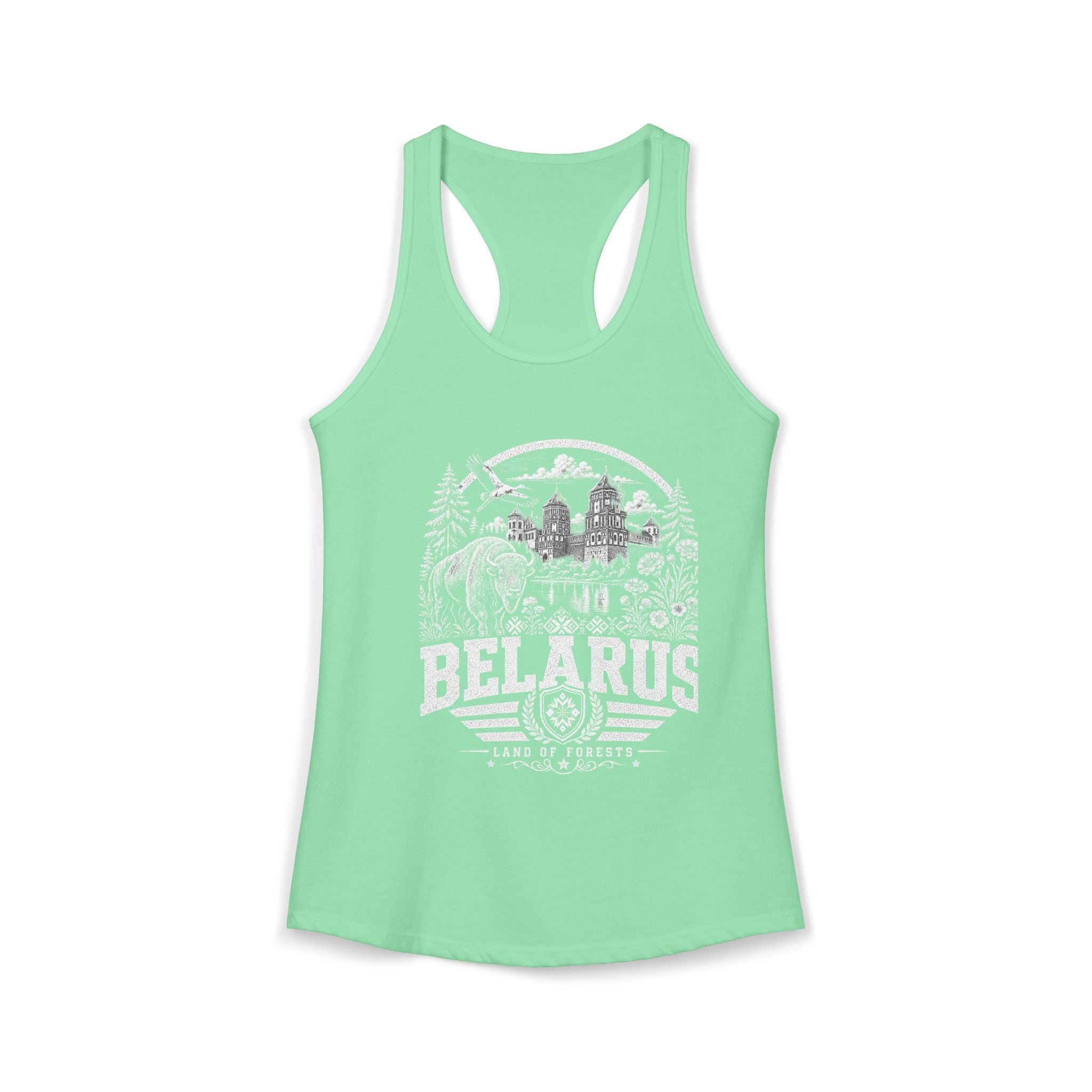 Belarus vintage landmarks tank top — iconic landmark design | Nameshi Destinations (view 6)