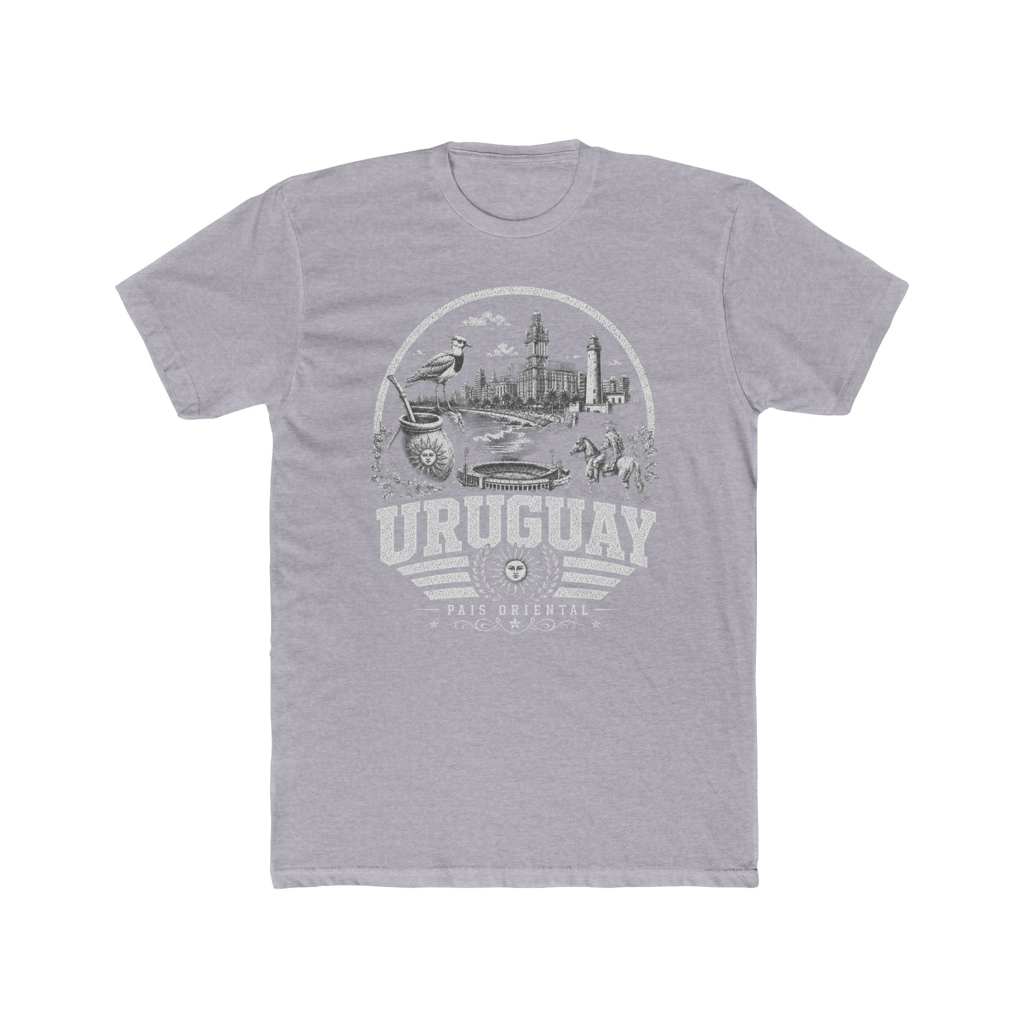 Uruguay vintage landmarks men's tee — iconic landmark design | Nameshi Destinations (view 3)
