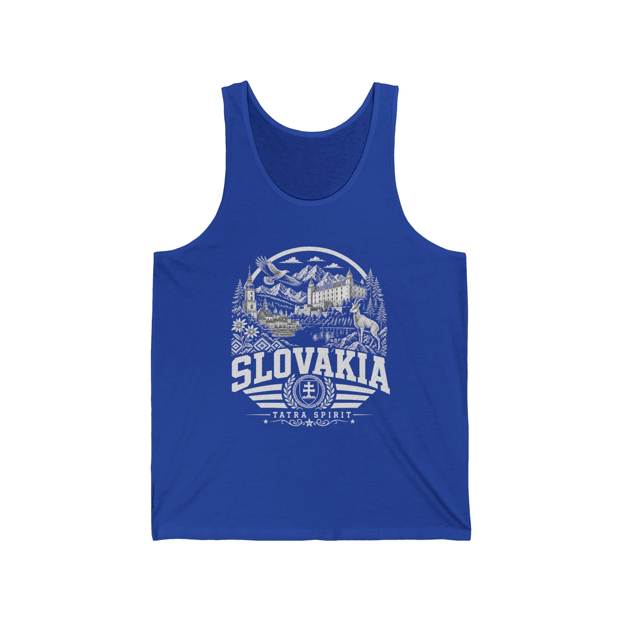 Slovakia vintage landmarks men's tank top — iconic landmark design | Nameshi Destinations (view 22)