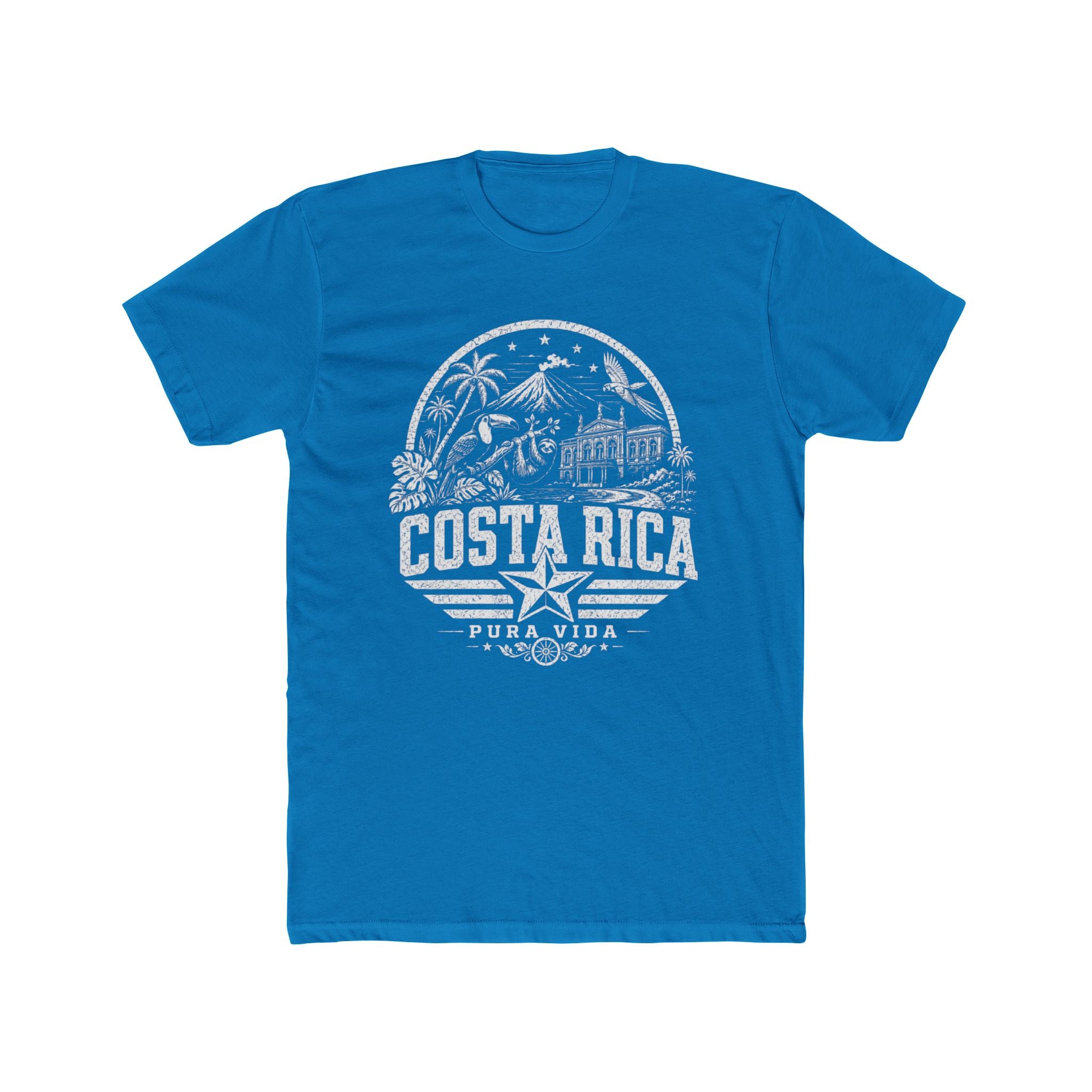 Costa Rica vintage landmarks men's tee — iconic landmark design | Nameshi Destinations (view 9)