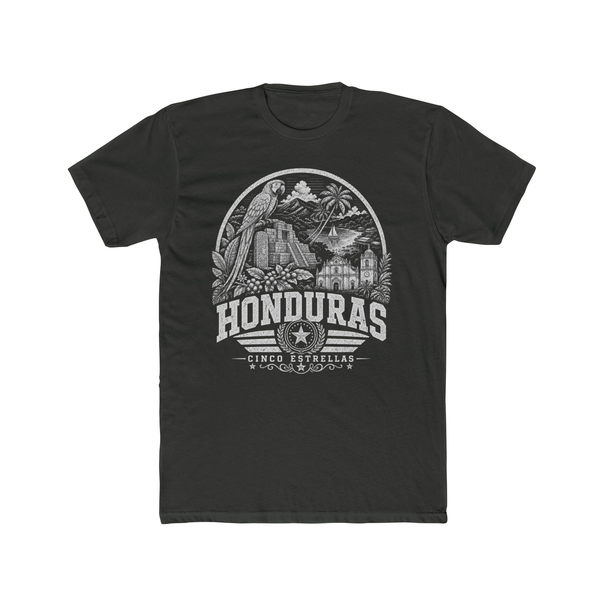Honduras vintage landmarks men's tee — iconic landmark design | Nameshi Destinations (view 5)
