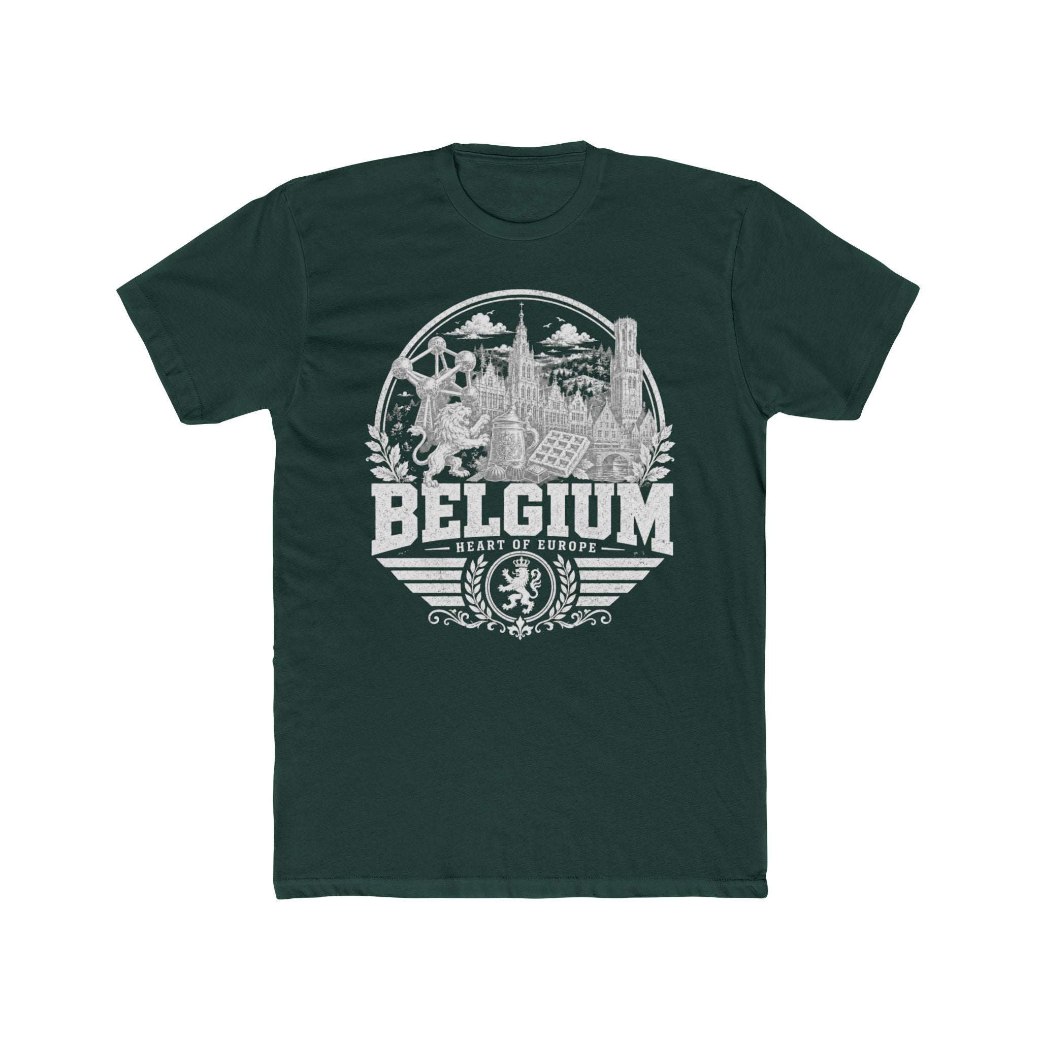 Belgium vintage landmarks men's tee — iconic landmark design | Nameshi Destinations (view 7)