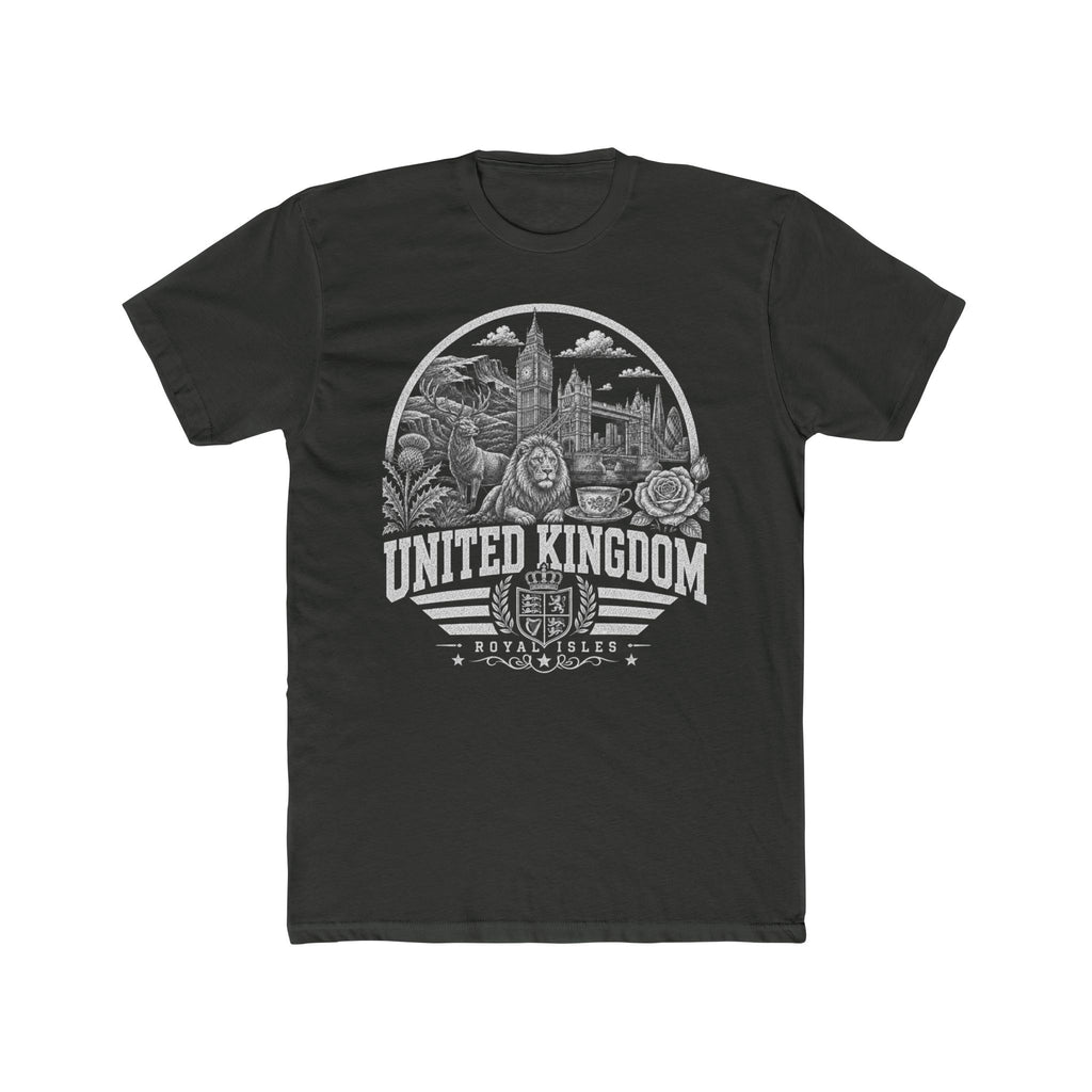 United Kingdom vintage landmarks men's tee — iconic landmark design | Nameshi Destinations (view 5)
