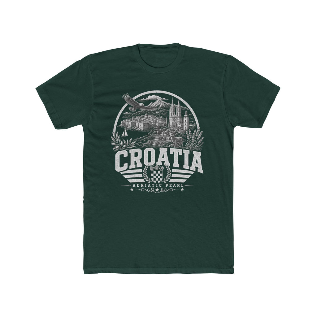 Croatia vintage landmarks men's tee — iconic landmark design | Nameshi Destinations (view 7)