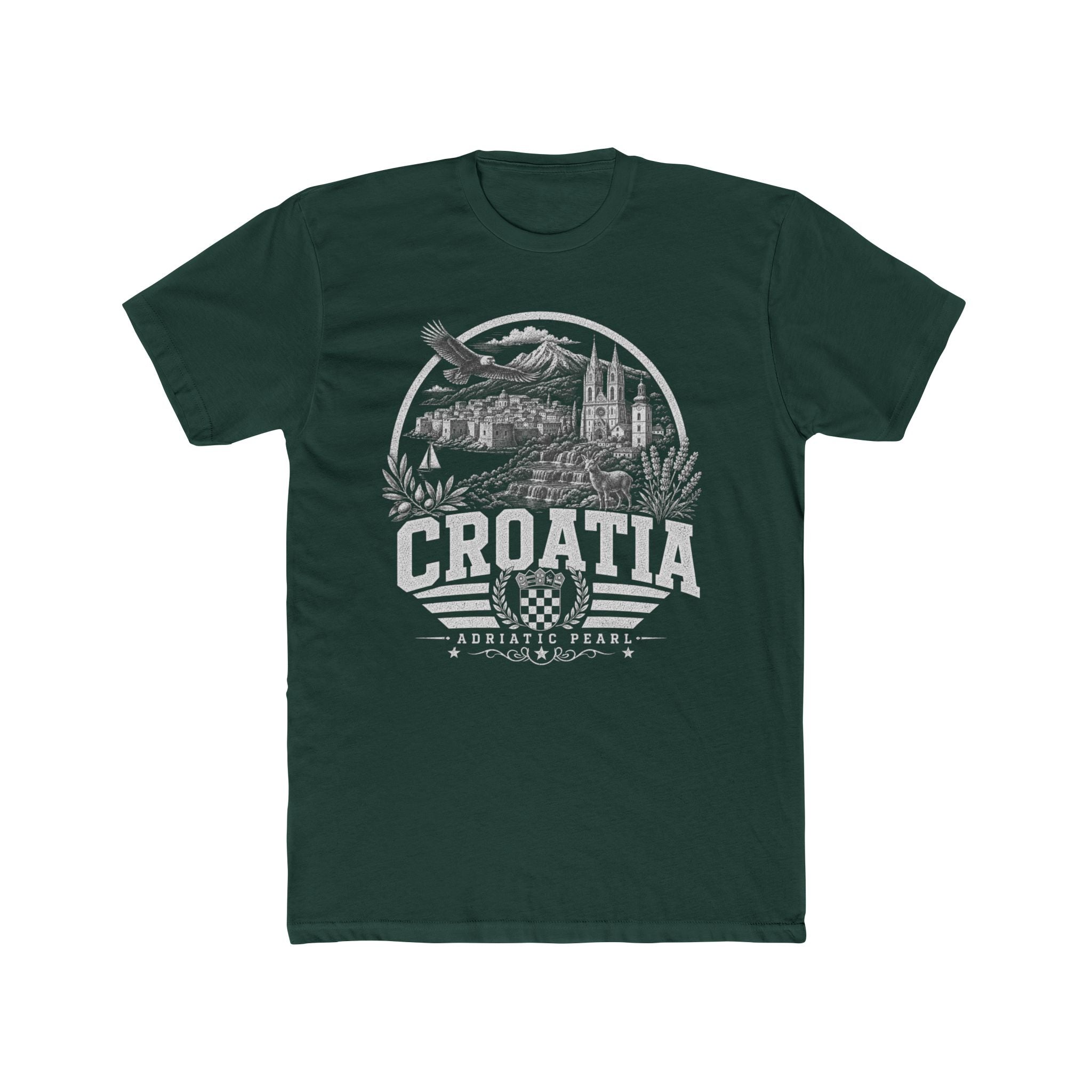 Croatia vintage landmarks men's tee — iconic landmark design | Nameshi Destinations (view 7)
