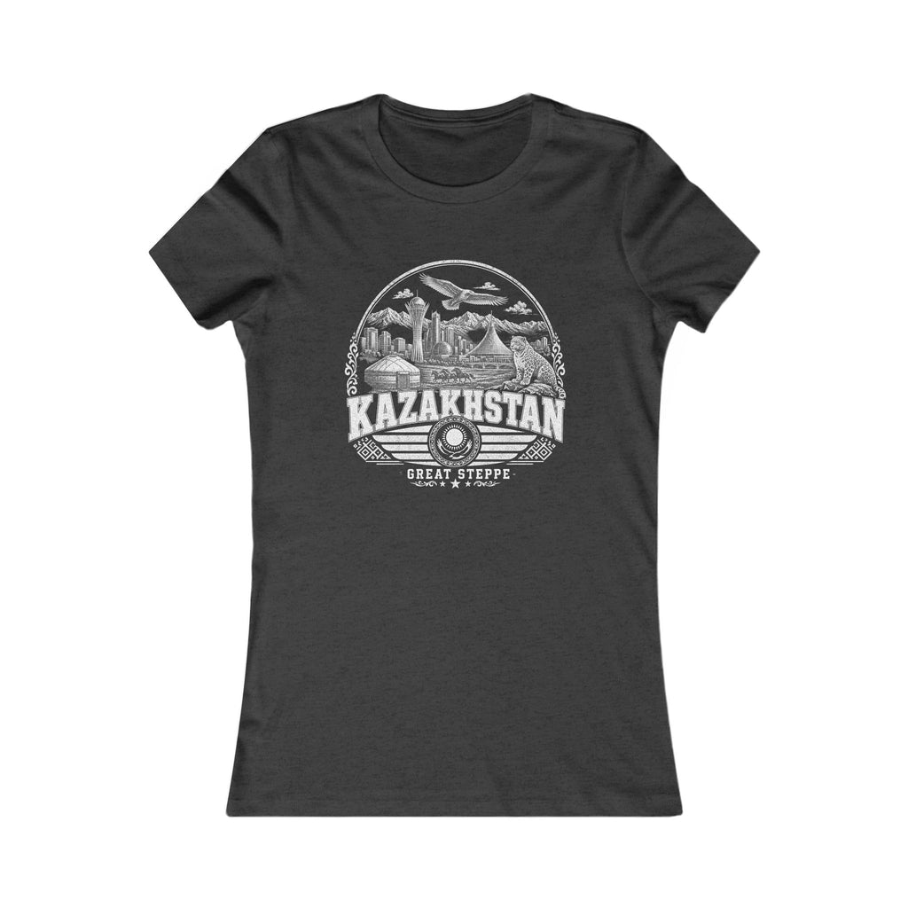 Kazakhstan vintage landmarks women's tee — iconic landmark design | Nameshi Destinations (view 4)