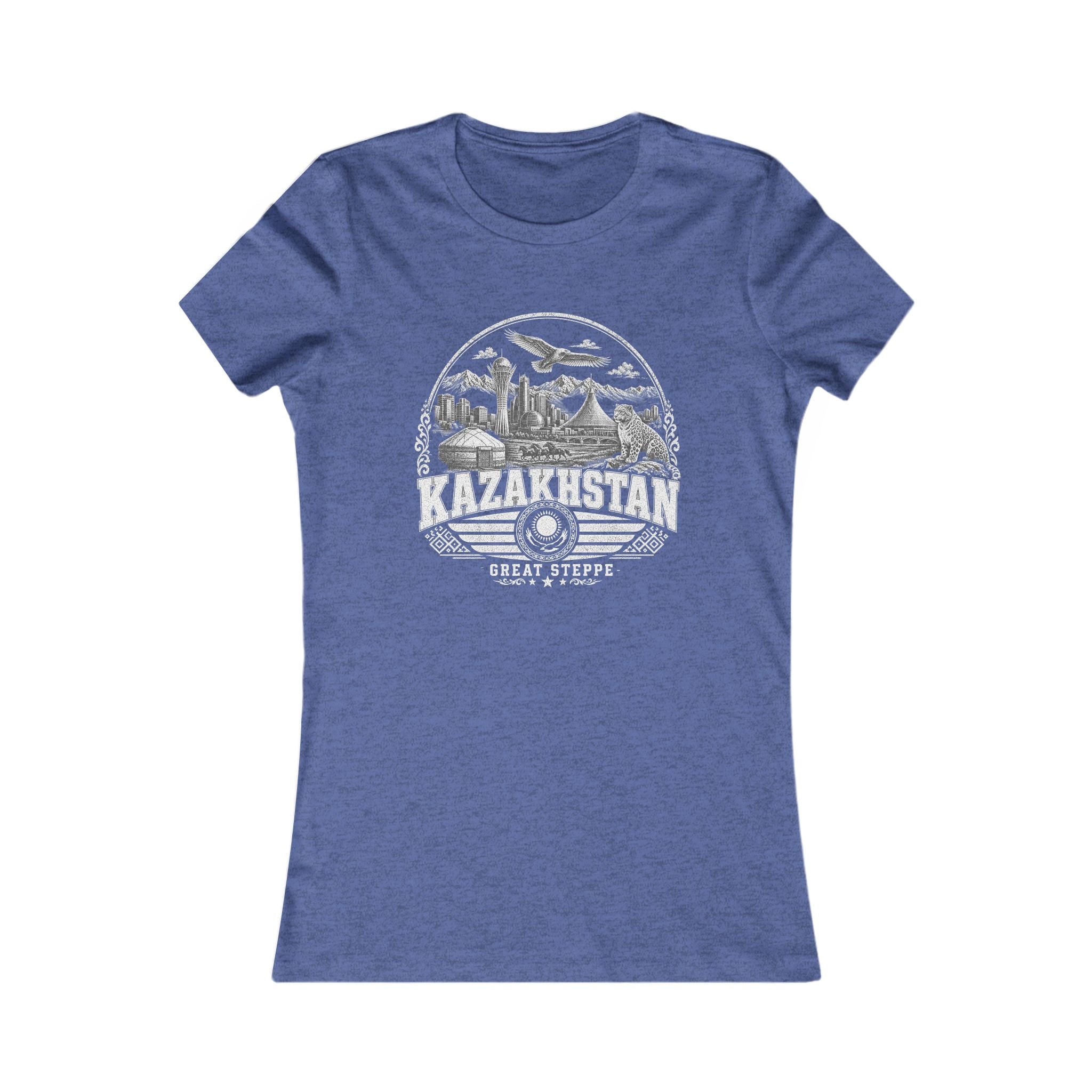 Kazakhstan vintage landmarks women's tee — iconic landmark design | Nameshi Destinations (view 13)