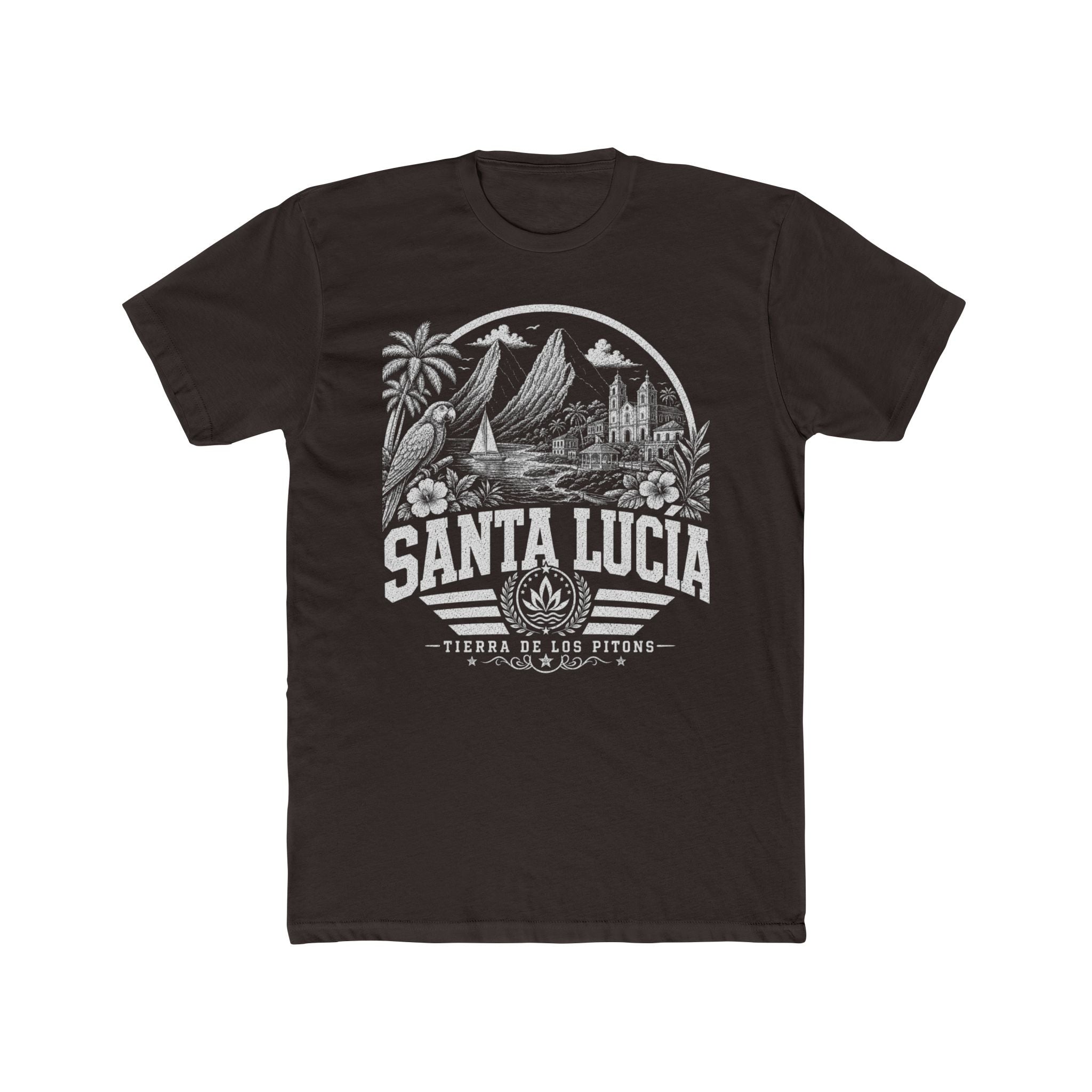 Santa Lucía vintage landmarks men's tee — iconic landmark design | Nameshi Destinations (view 1)