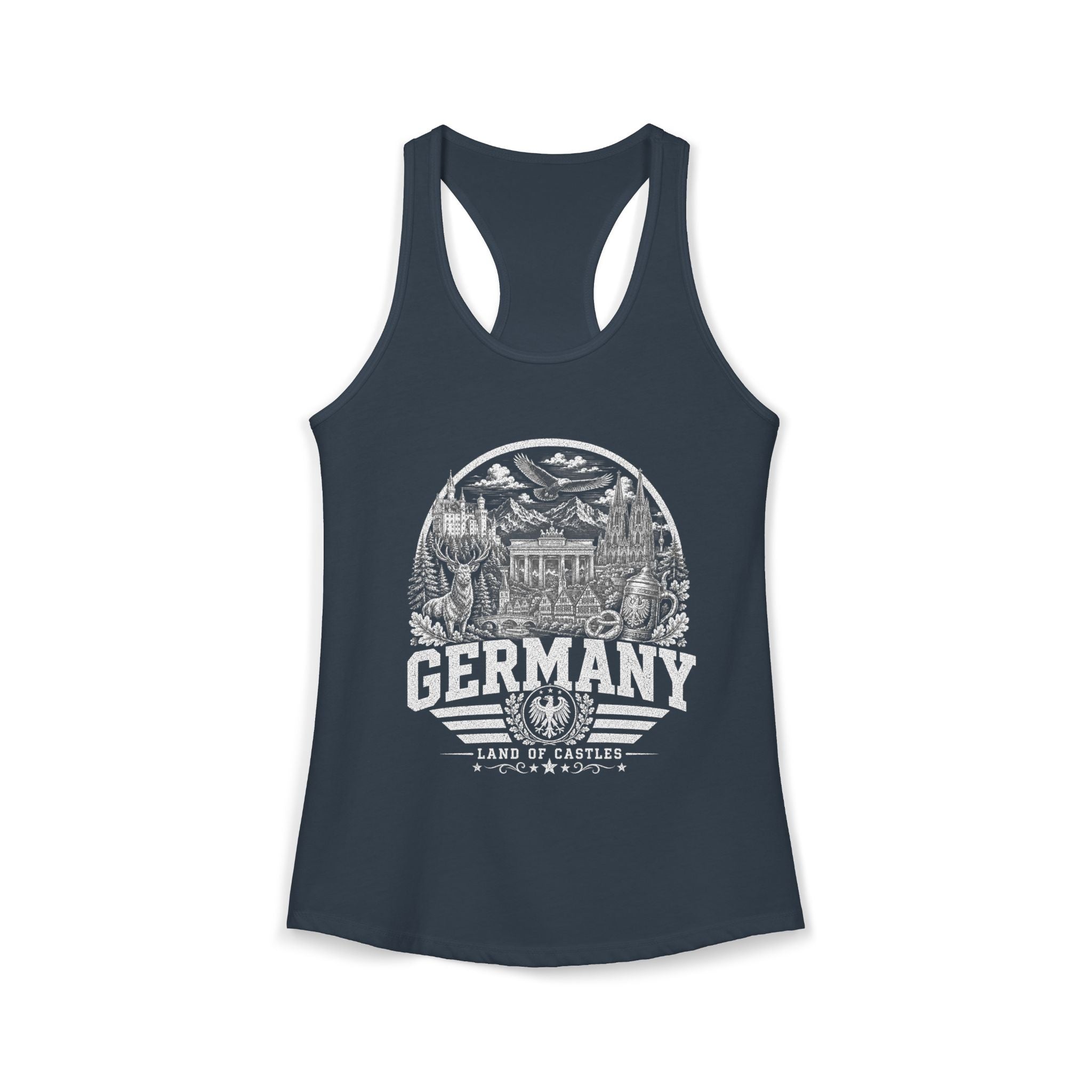 Germany vintage landmarks tank top — iconic landmark design | Nameshi Destinations (view 9)