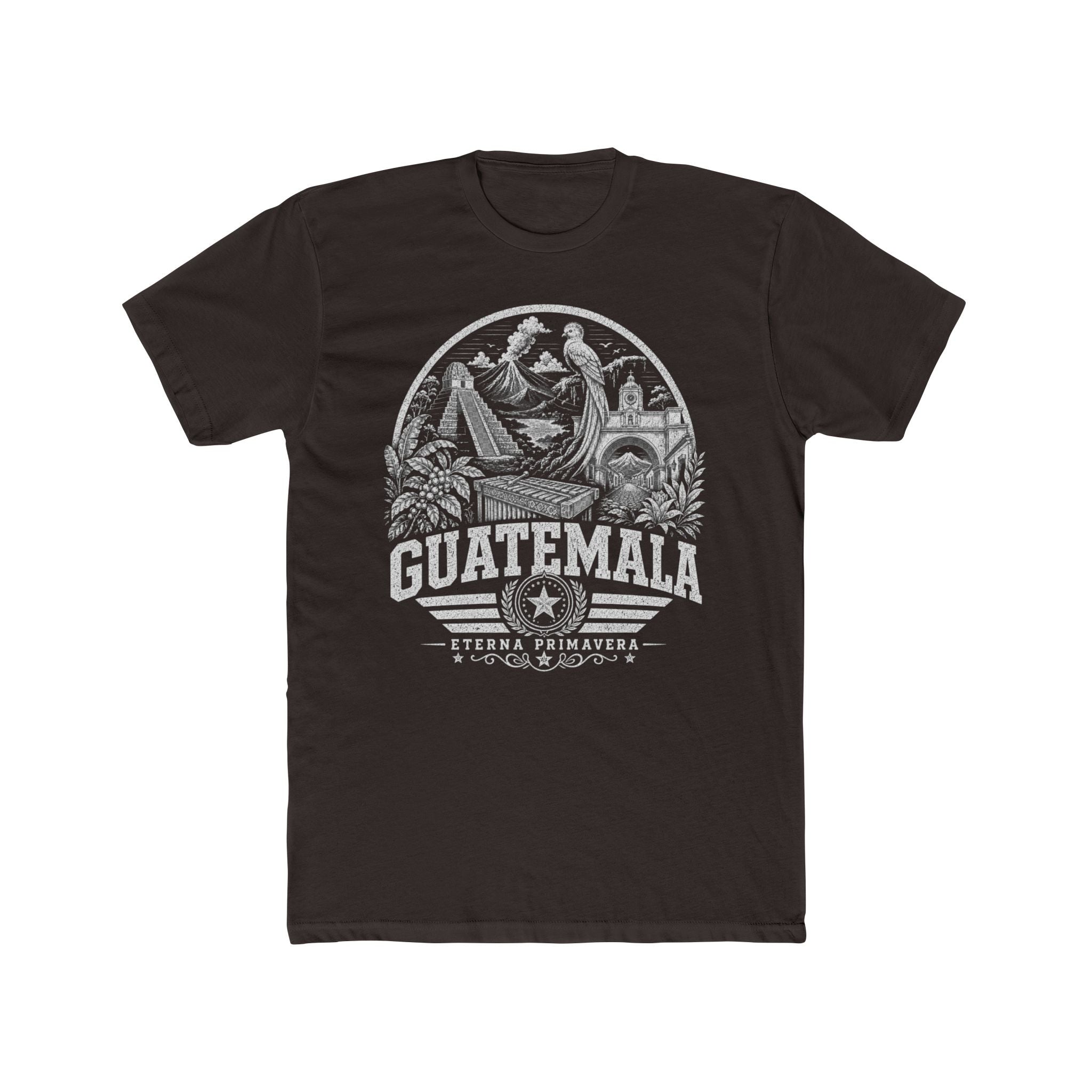 Guatemala vintage landmarks men's tee — iconic landmark design | Nameshi Destinations (view 1)