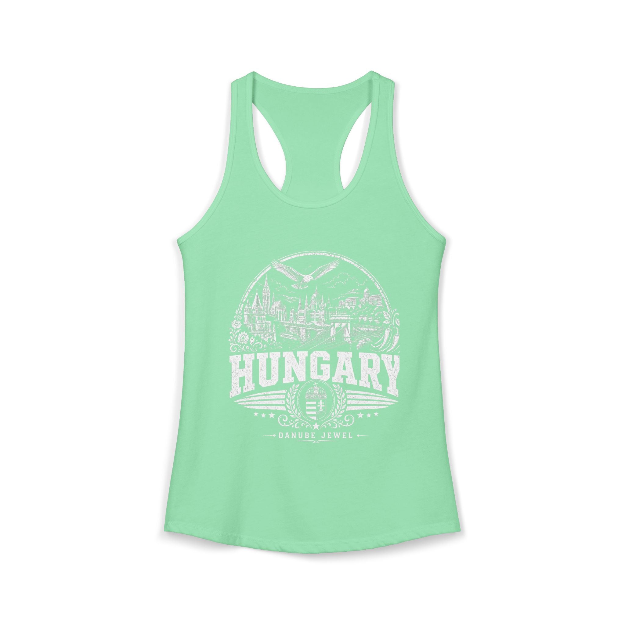 Hungary vintage landmarks tank top — iconic landmark design | Nameshi Destinations (view 6)
