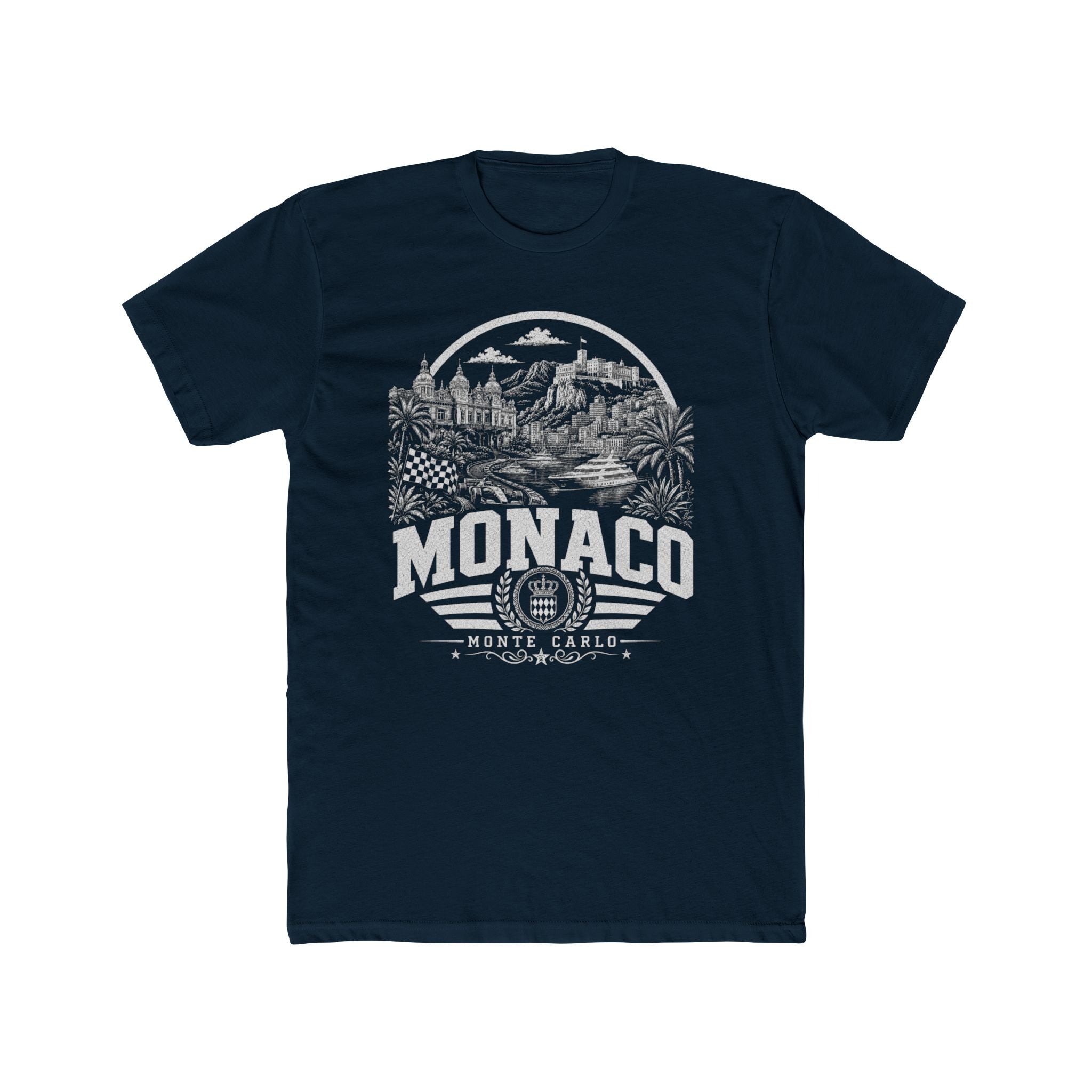 Monaco vintage landmarks men's tee — iconic landmark design | Nameshi Destinations (view 12)