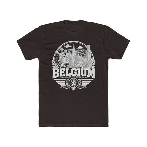 Belgium vintage landmarks men's tee — iconic landmark design | Nameshi Destinations (view 1)