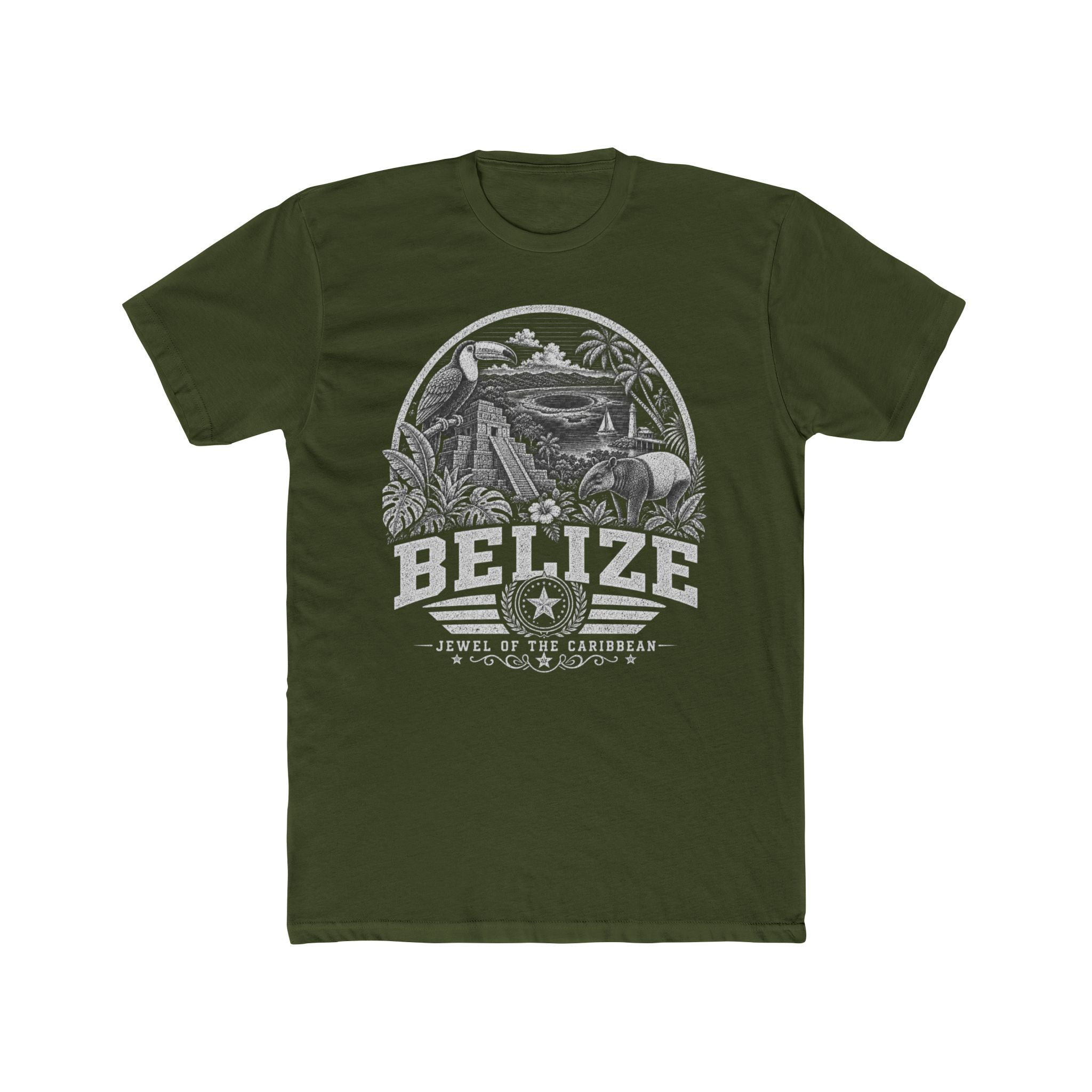 Belize vintage landmarks men's tee — iconic landmark design | Nameshi Destinations (view 4)