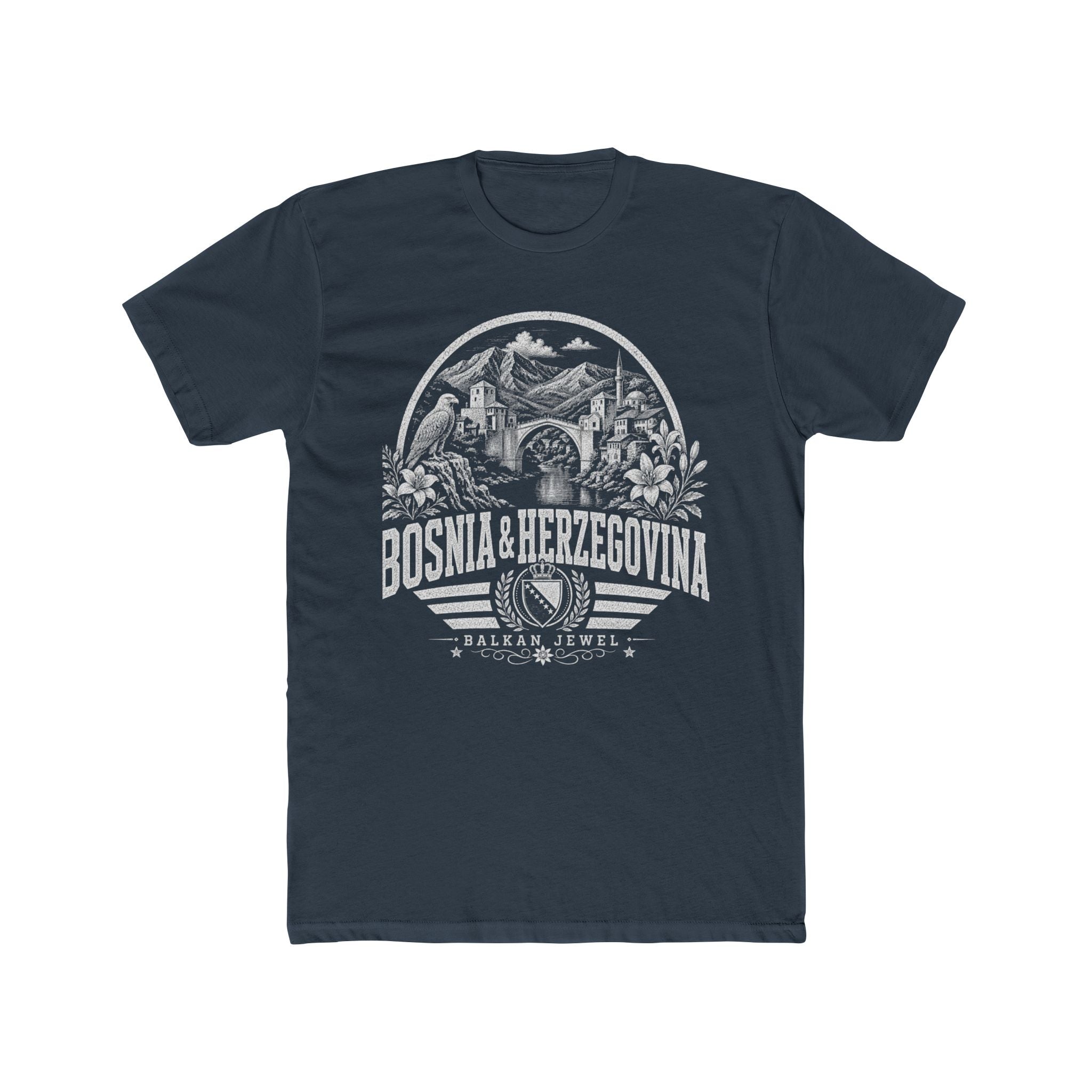 Bosnia y Herzegovina vintage landmarks men's tee — iconic landmark design | Nameshi Destinations (view 8)