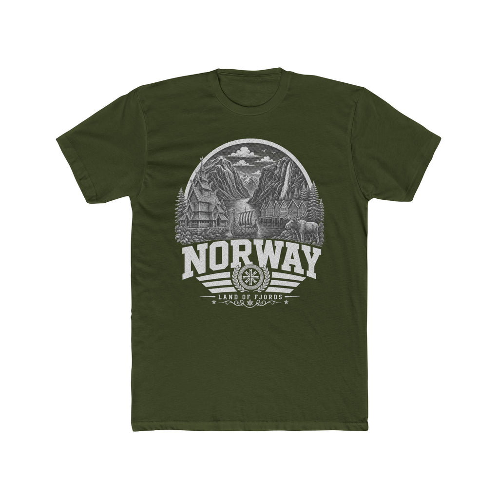 Norway vintage landmarks men's tee — iconic landmark design | Nameshi Destinations (view 4)