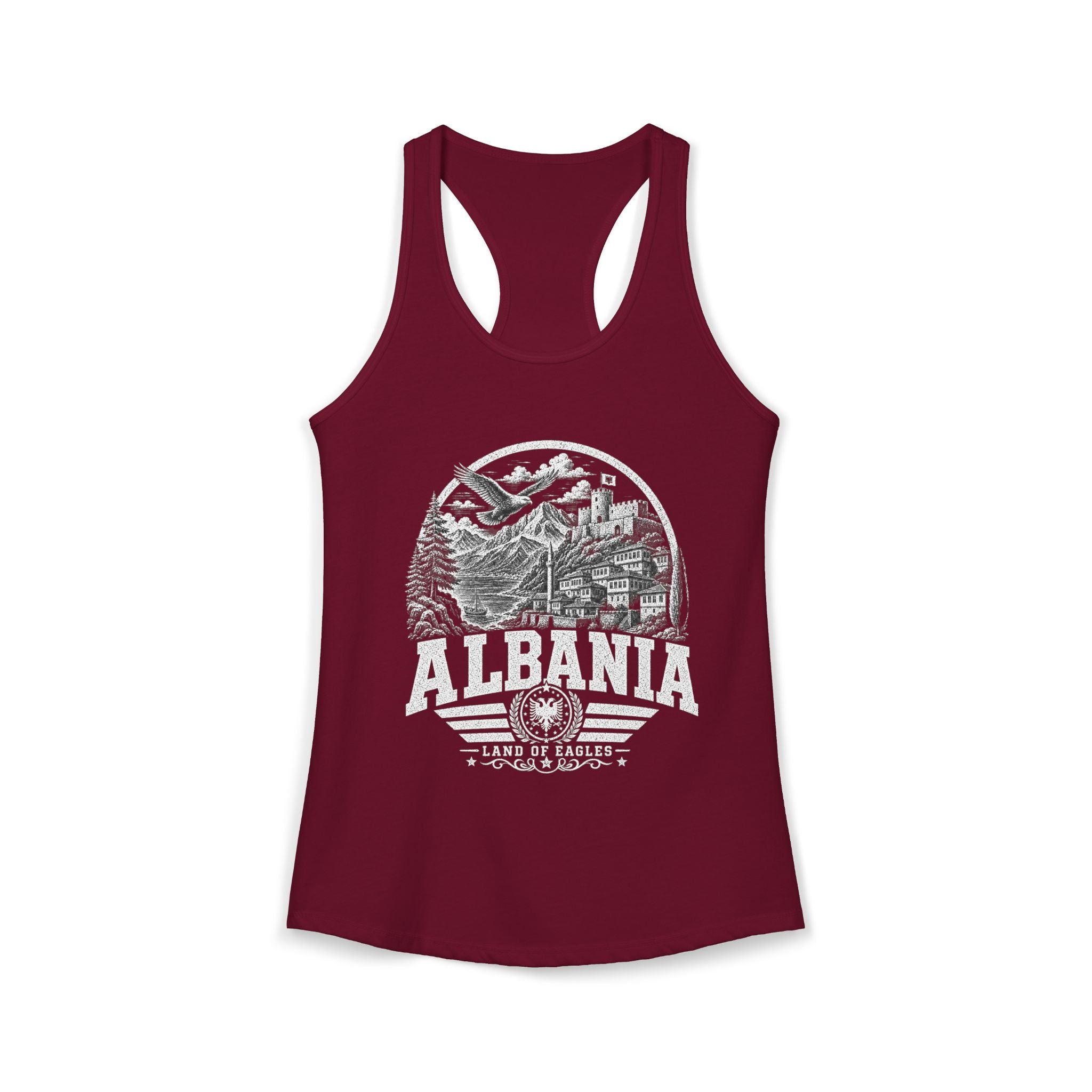 Albania vintage landmarks tank top — iconic landmark design | Nameshi Destinations (view 15)