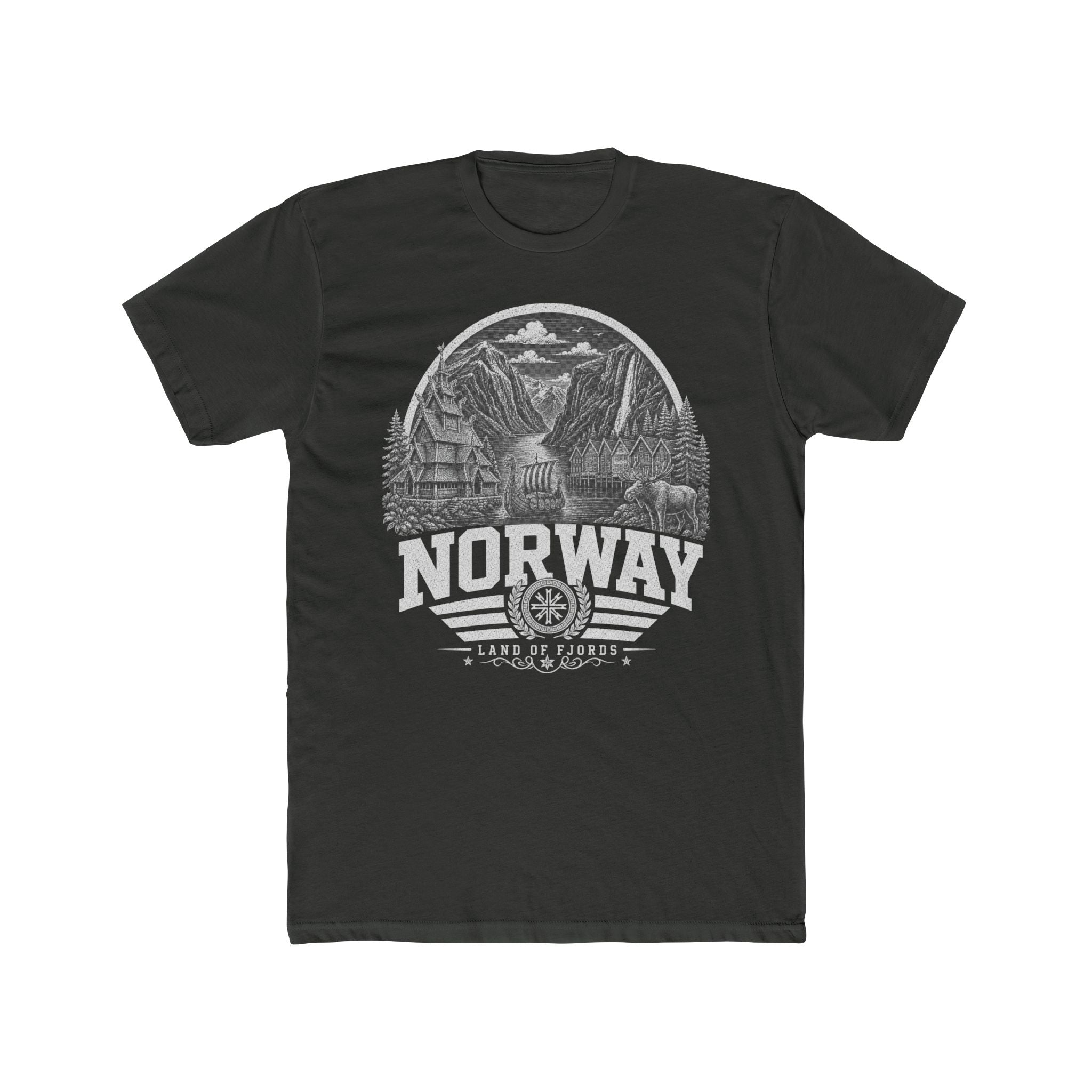 Norway vintage landmarks men's tee — iconic landmark design | Nameshi Destinations (view 5)