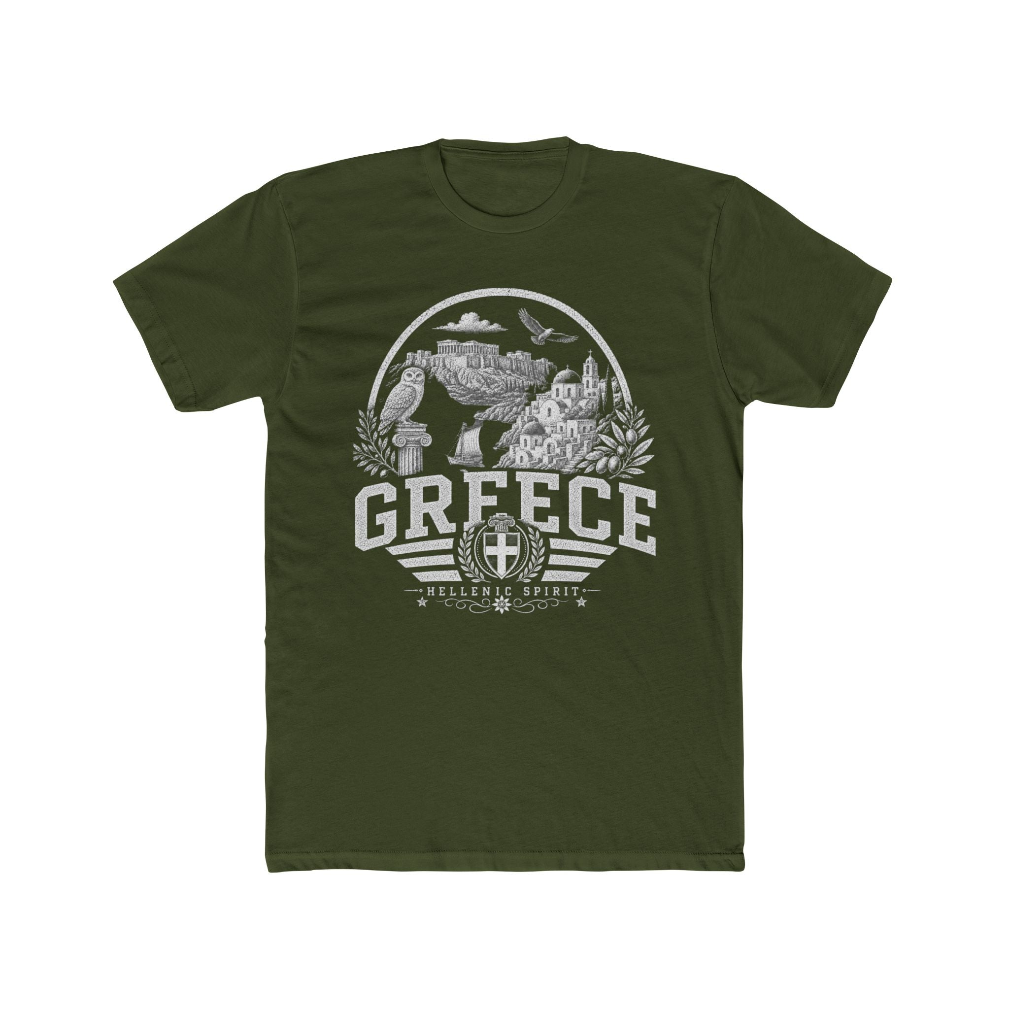 Greece vintage landmarks men's tee — iconic landmark design | Nameshi Destinations (view 4)