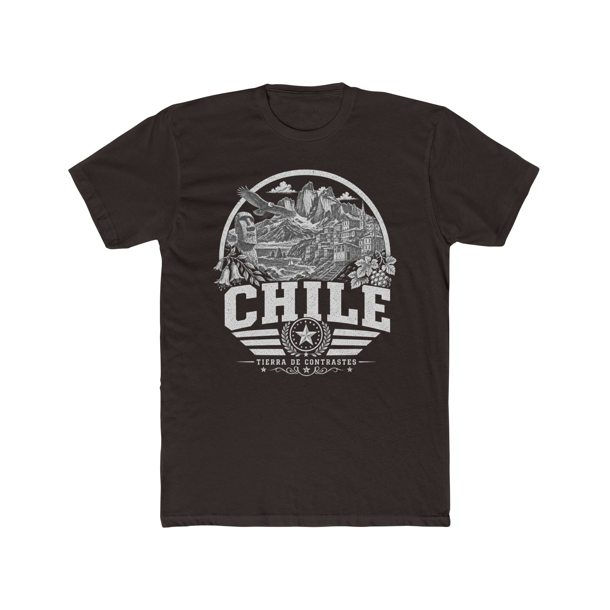 Chile vintage landmarks men's tee — iconic landmark design | Nameshi Destinations (view 1)