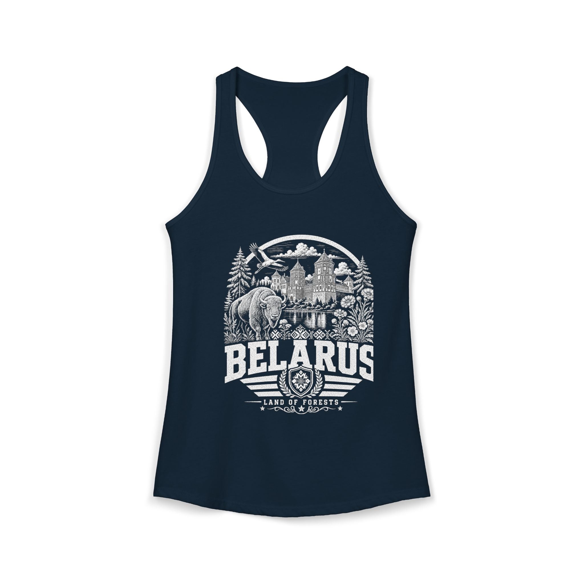 Belarus vintage landmarks tank top — iconic landmark design | Nameshi Destinations (view 11)