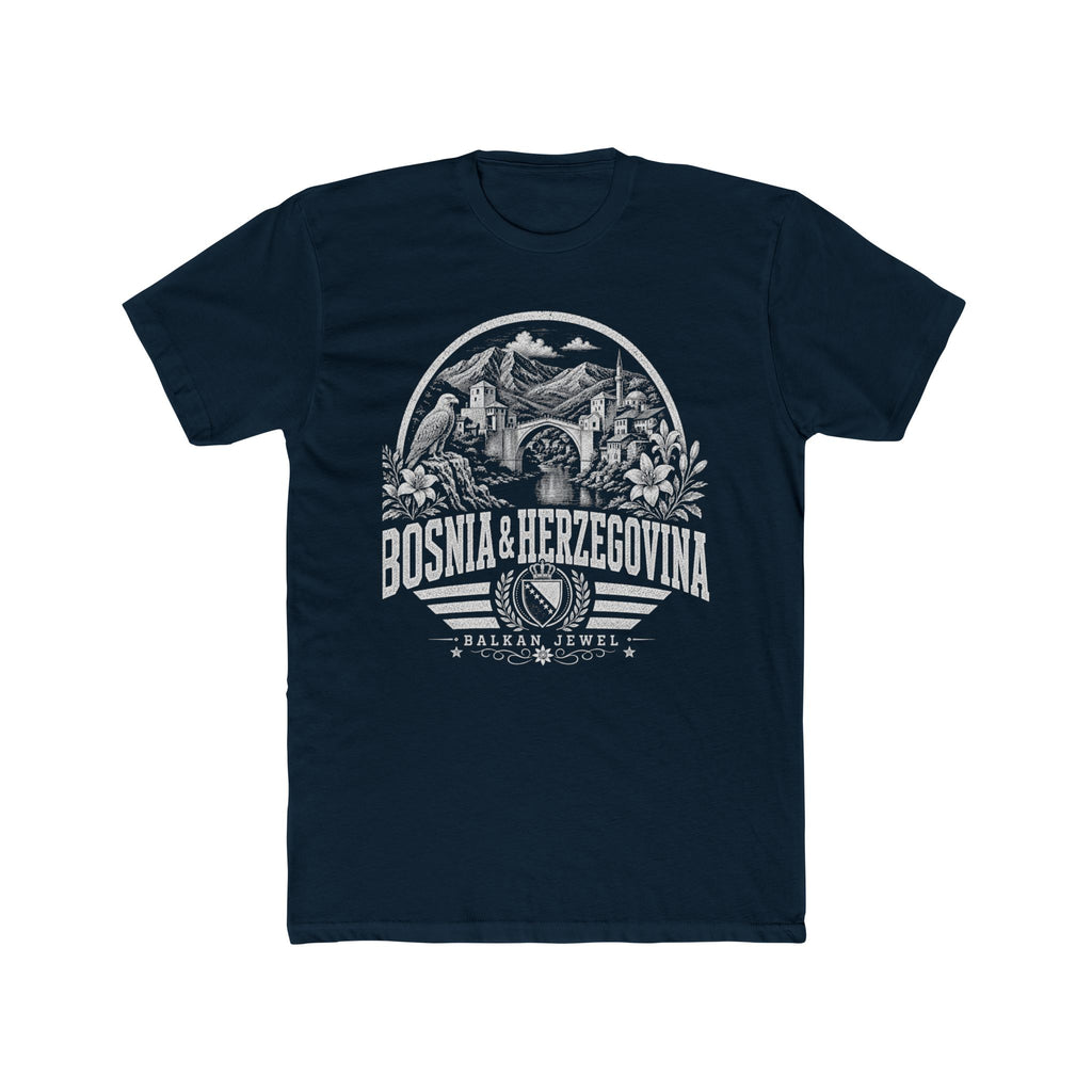 Bosnia y Herzegovina vintage landmarks men's tee — iconic landmark design | Nameshi Destinations (view 12)