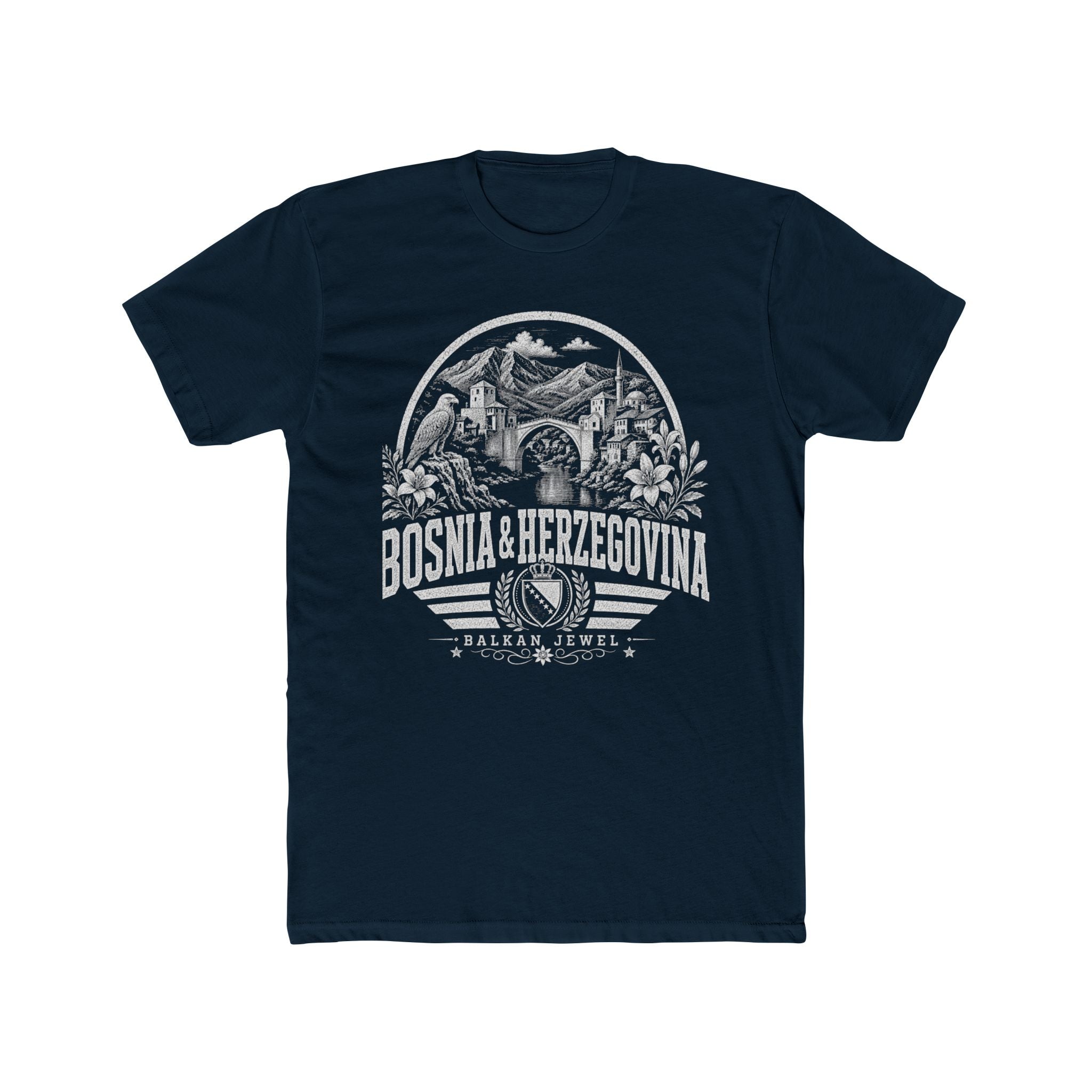 Bosnia y Herzegovina vintage landmarks men's tee — iconic landmark design | Nameshi Destinations (view 12)