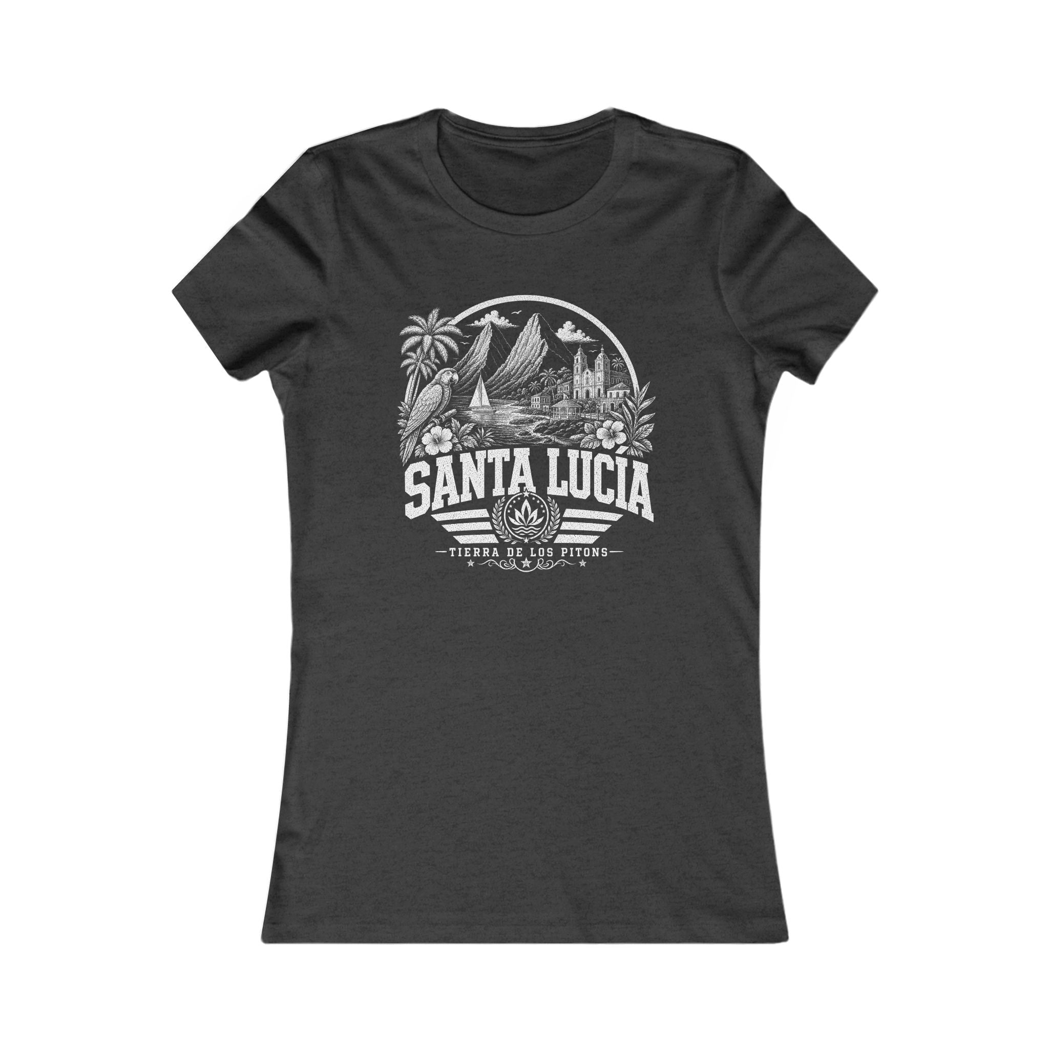 San Cristóbal y Nieves vintage landmarks women's tee — iconic landmark design | Nameshi Destinations (view 5)
