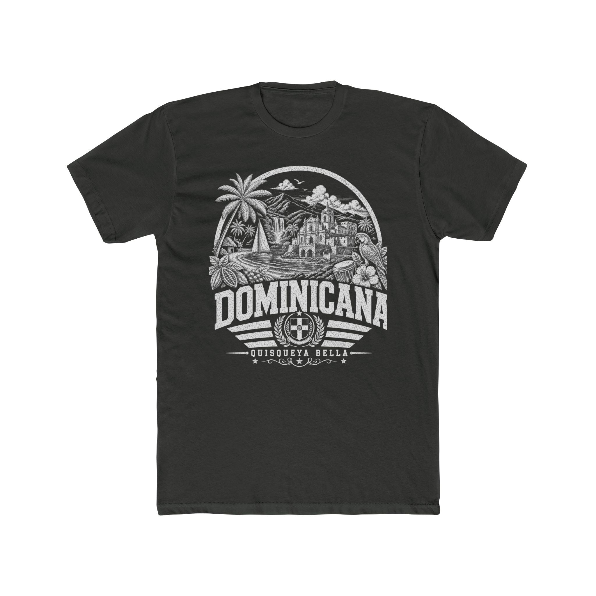 República Dominicana vintage landmarks men's tee — iconic landmark design | Nameshi Destinations (view 5)