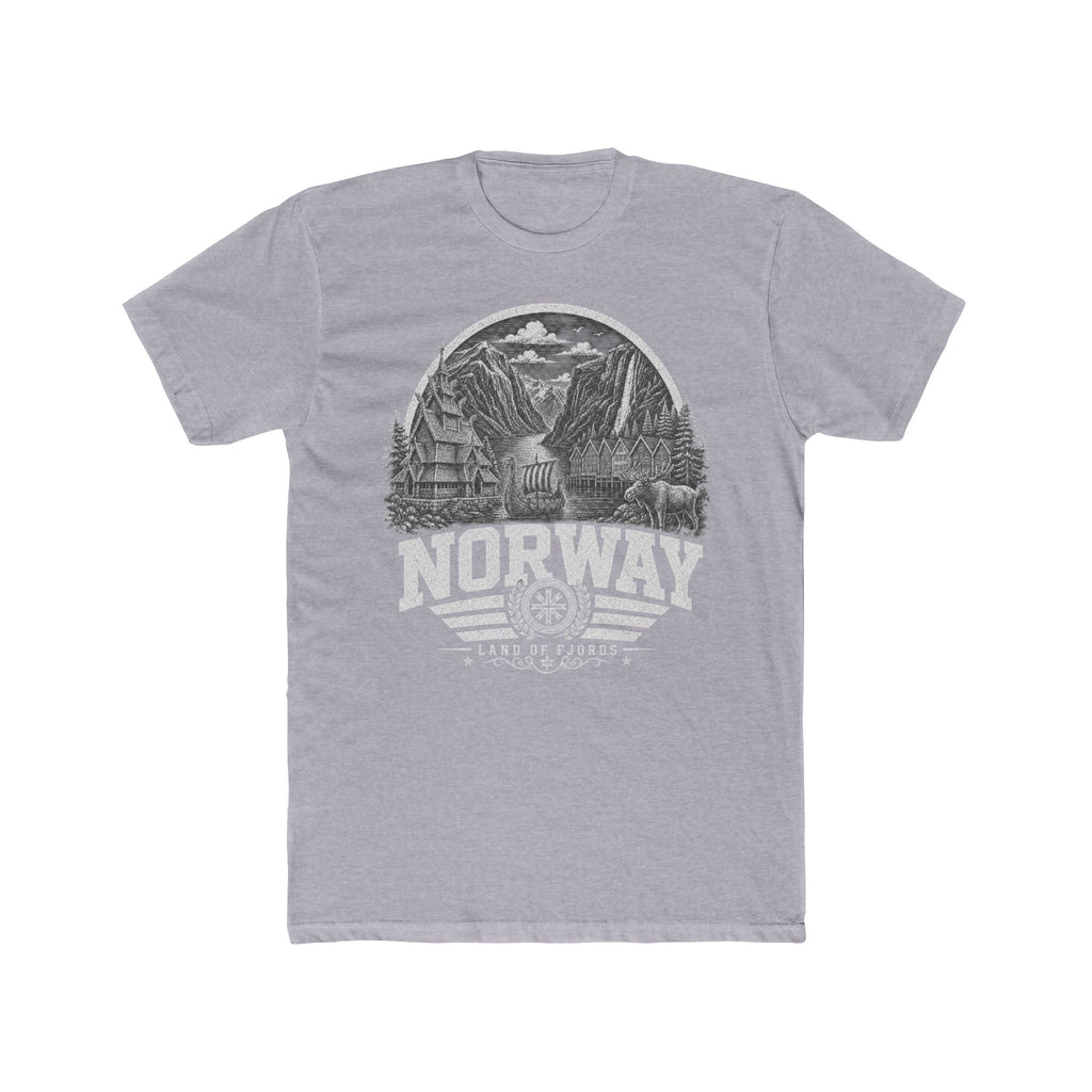 Norway vintage landmarks men's tee — iconic landmark design | Nameshi Destinations (view 3)