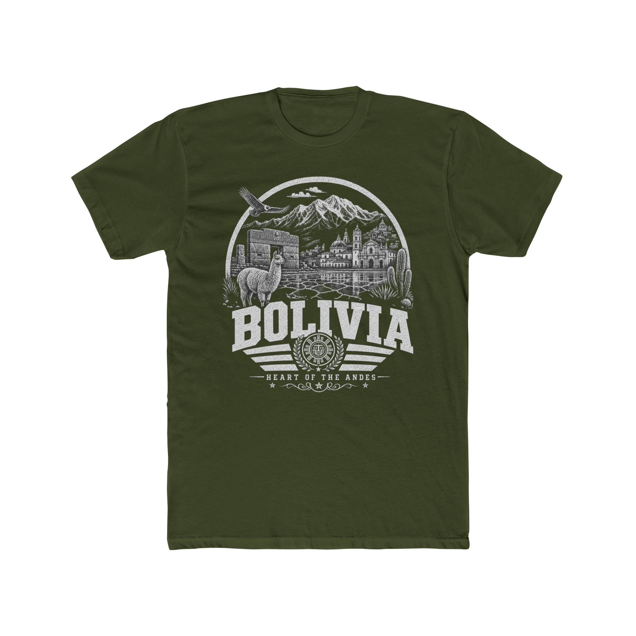 Bolivia vintage landmarks men's tee — iconic landmark design | Nameshi Destinations (view 4)