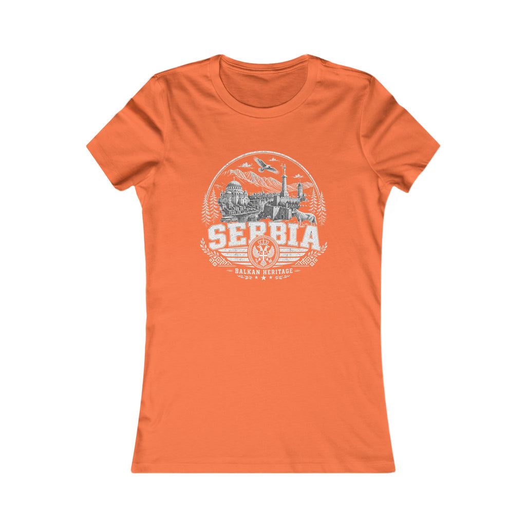 Serbia vintage landmarks women's tee — iconic landmark design | Nameshi Destinations (view 12)