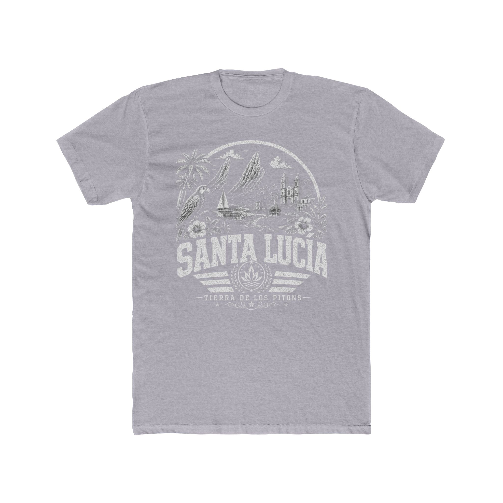 Santa Lucía vintage landmarks men's tee — iconic landmark design | Nameshi Destinations (view 3)