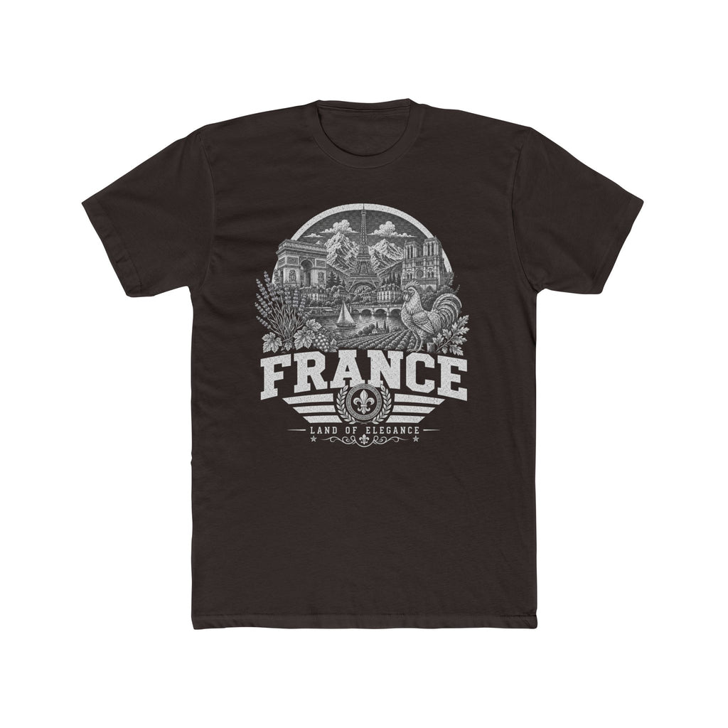 France vintage landmarks men's tee — iconic landmark design | Nameshi Destinations (view 1)