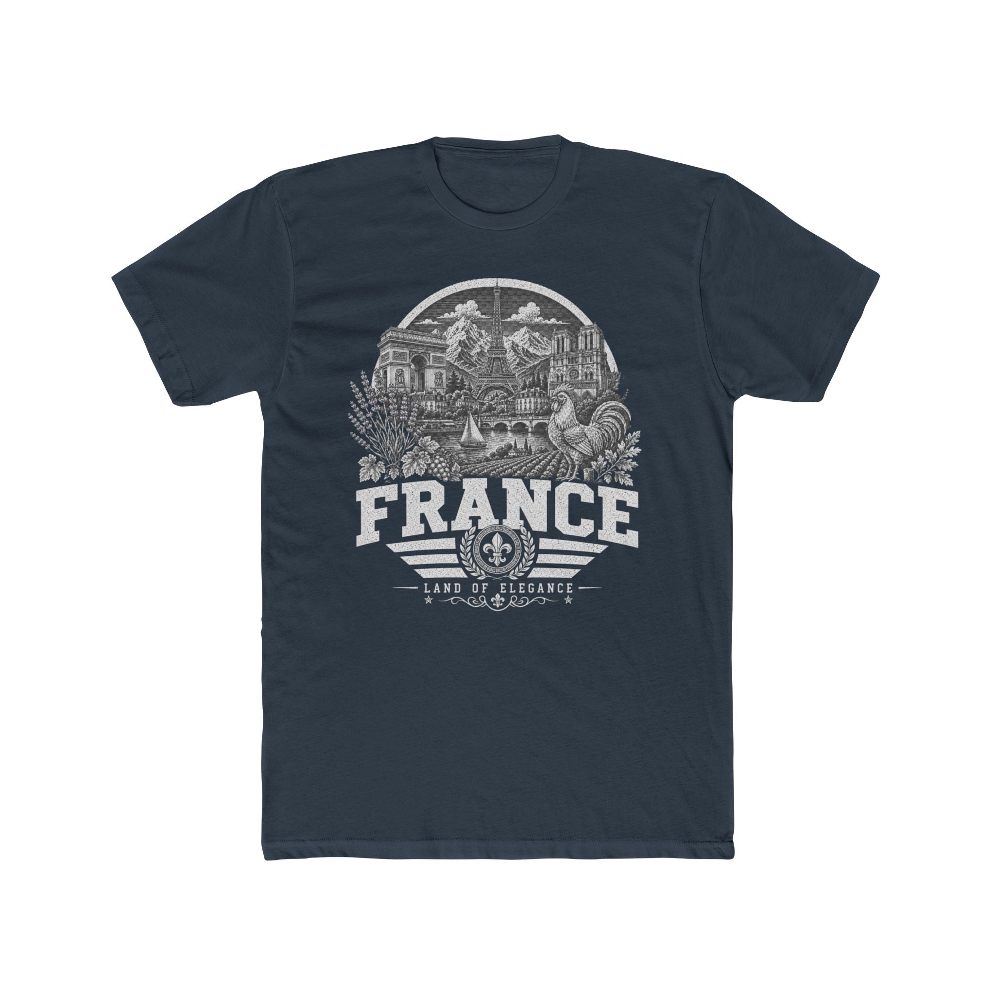 France vintage landmarks men's tee — iconic landmark design | Nameshi Destinations (view 8)