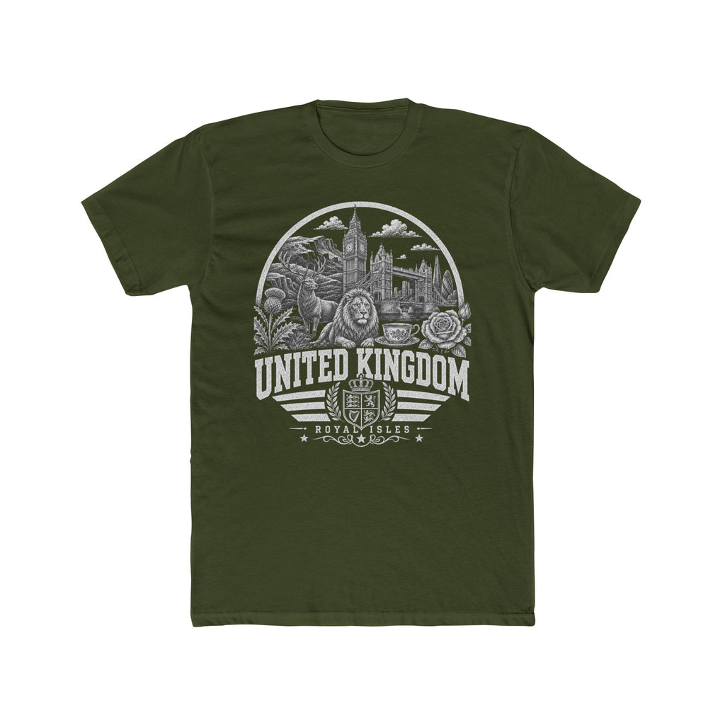 United Kingdom vintage landmarks men's tee — iconic landmark design | Nameshi Destinations (view 4)