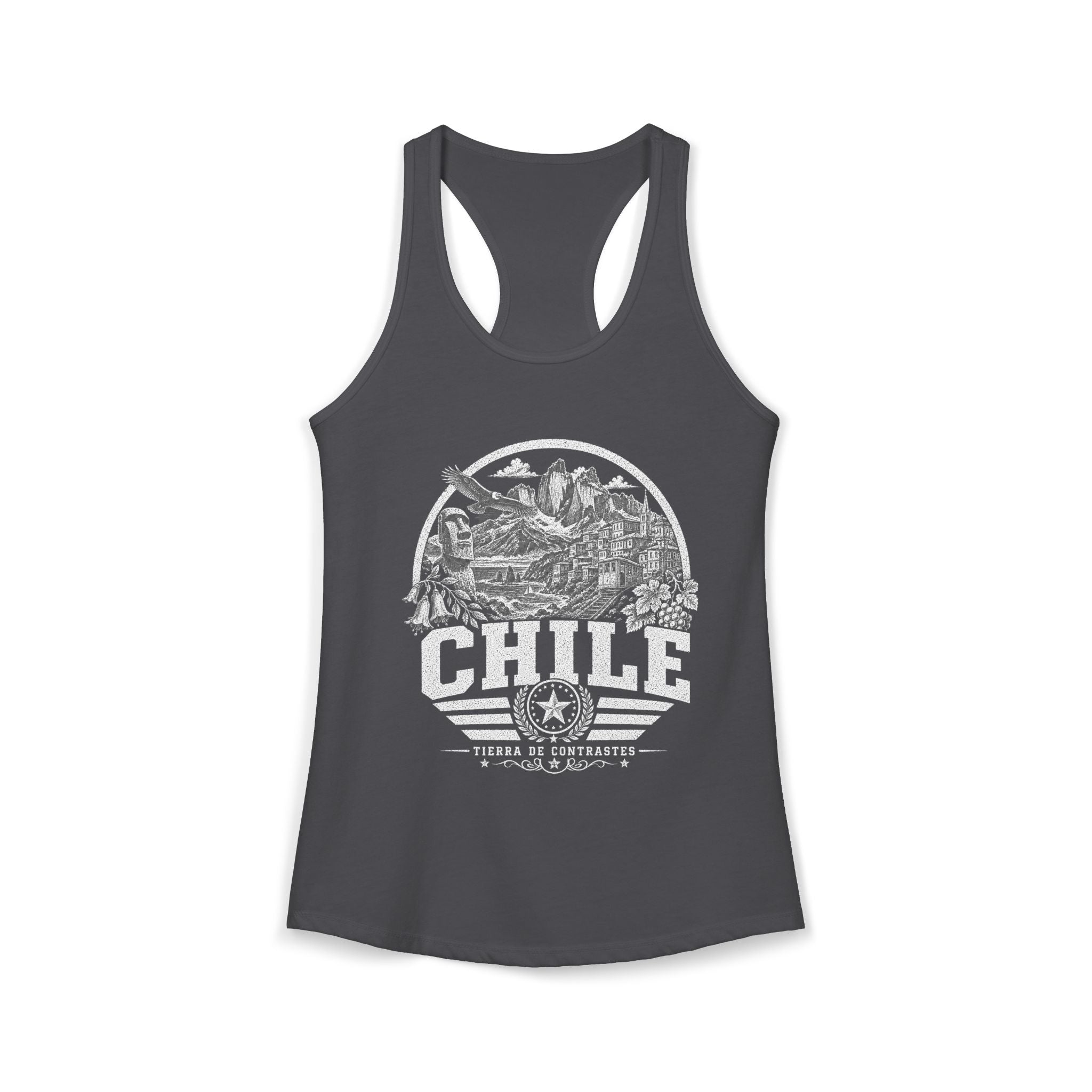 Chile vintage landmarks tank top — iconic landmark design | Nameshi Destinations (view 12)