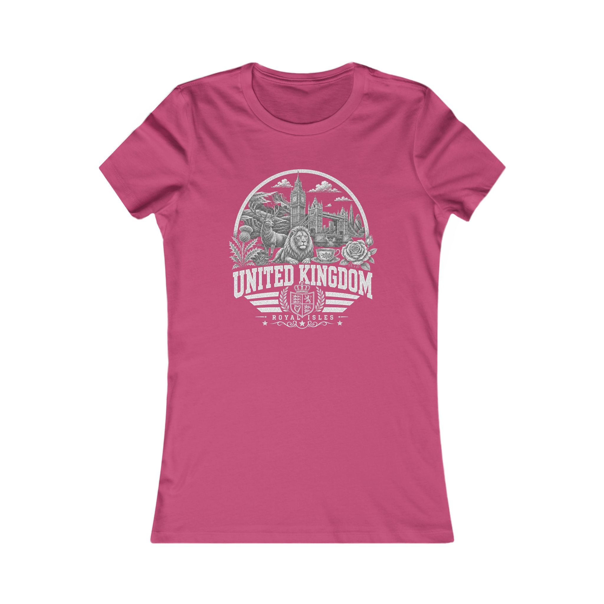 United Kingdom vintage landmarks women's tee — iconic landmark design | Nameshi Destinations (view 16)