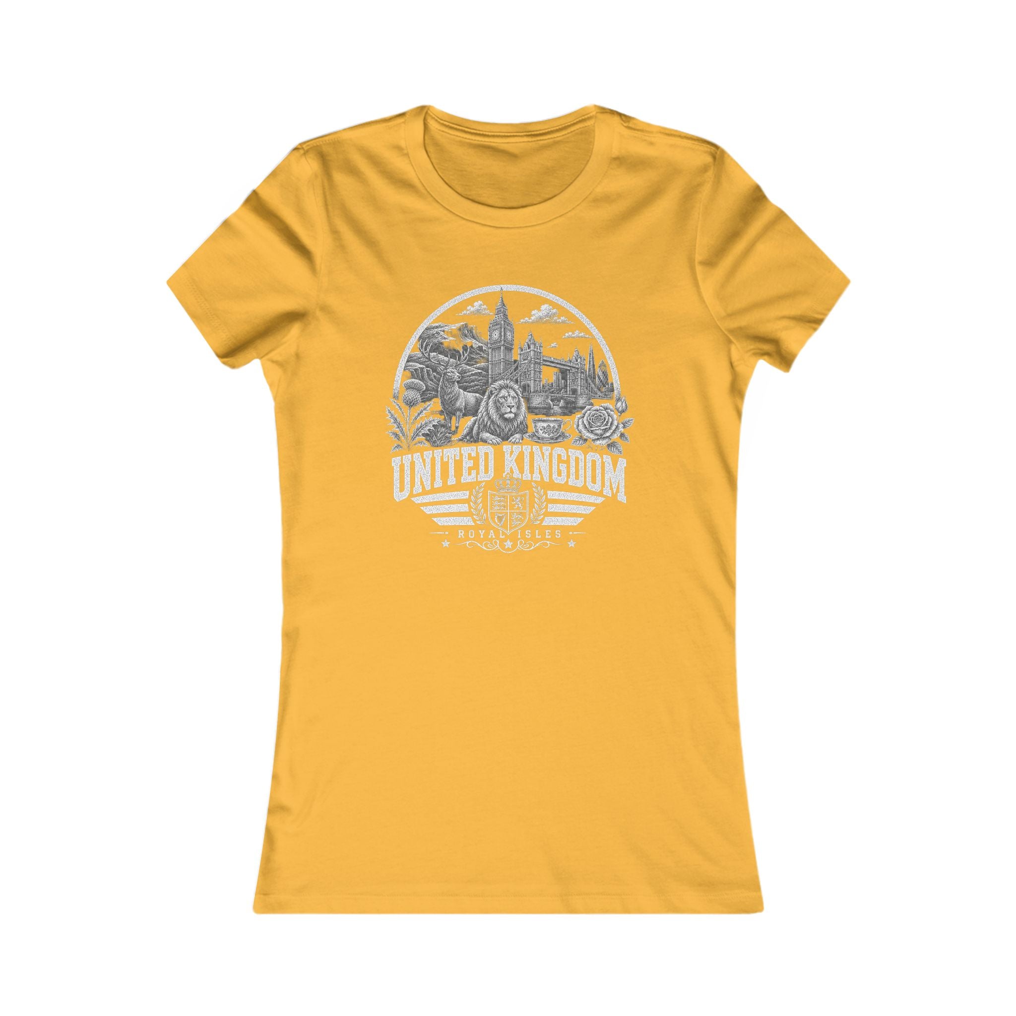 United Kingdom vintage landmarks women's tee — iconic landmark design | Nameshi Destinations (view 8)