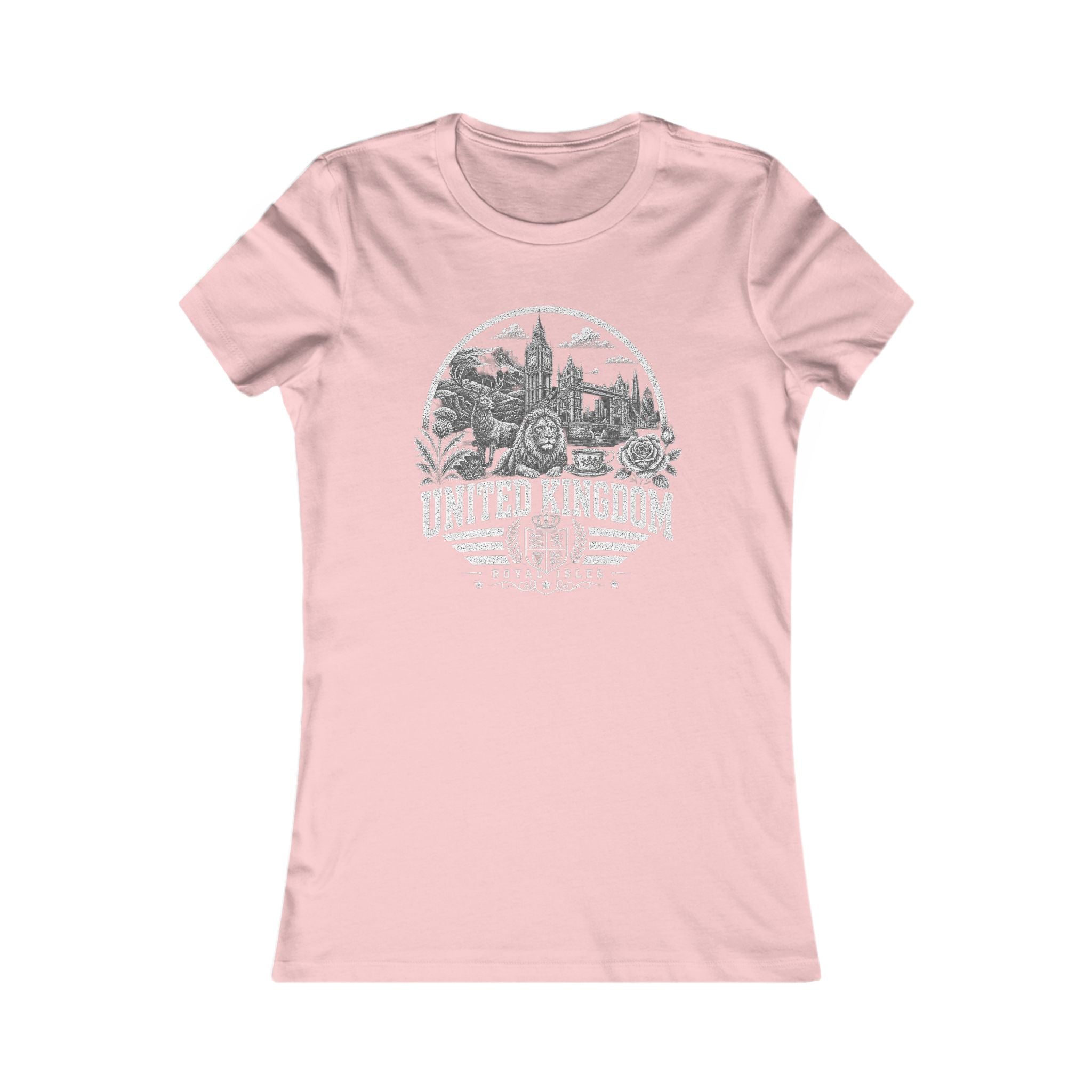 United Kingdom vintage landmarks women's tee — iconic landmark design | Nameshi Destinations (view 7)