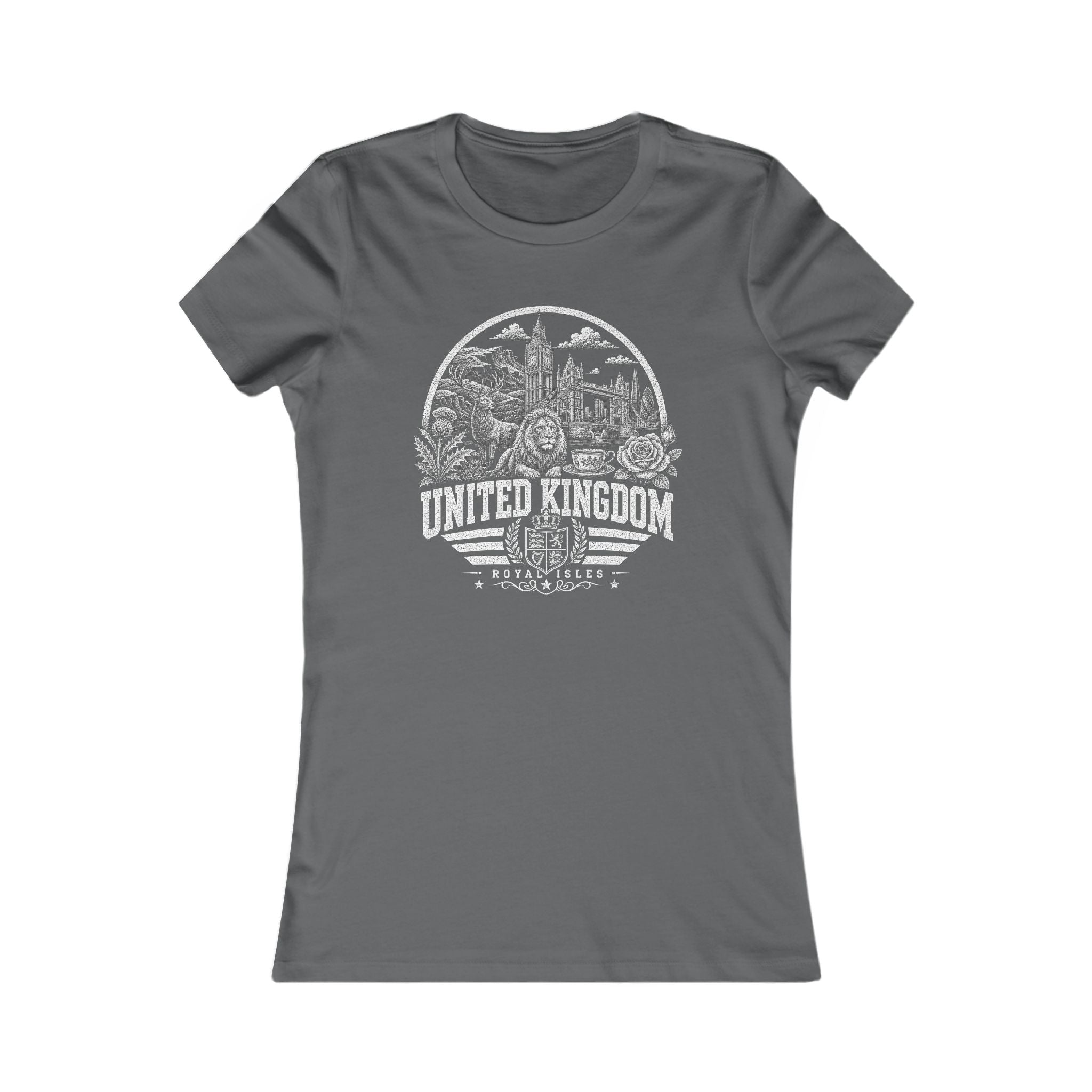 United Kingdom vintage landmarks women's tee — iconic landmark design | Nameshi Destinations (view 11)