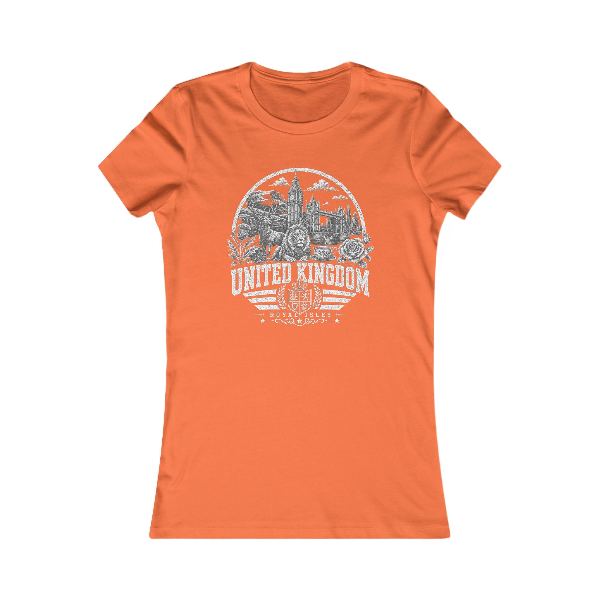 United Kingdom vintage landmarks women's tee — iconic landmark design | Nameshi Destinations (view 12)
