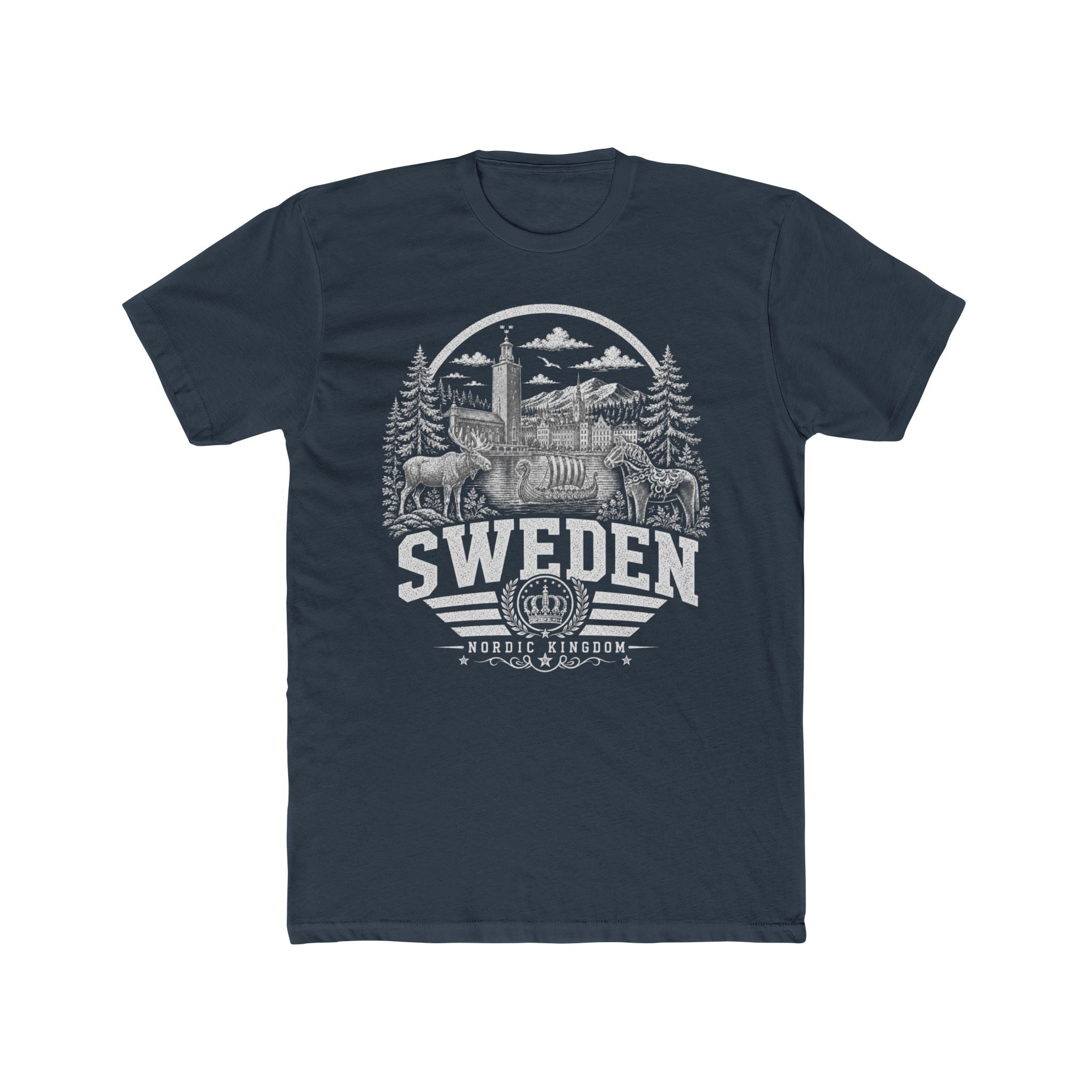 Sweden vintage landmarks men's tee — iconic landmark design | Nameshi Destinations (view 8)