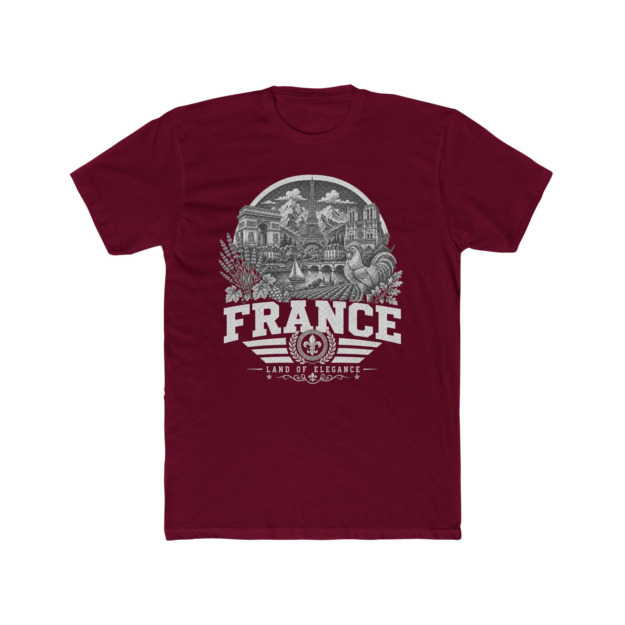 France vintage landmarks men's tee — iconic landmark design | Nameshi Destinations (view 14)
