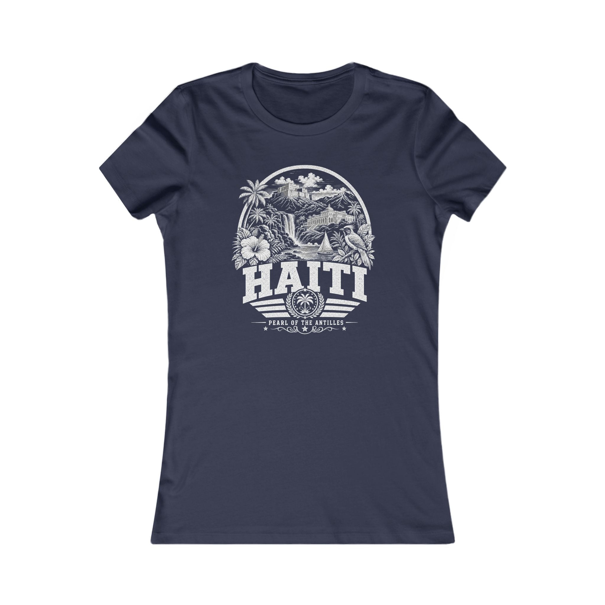 Haiti vintage landmarks women's tee — iconic landmark design | Nameshi Destinations (view 5)