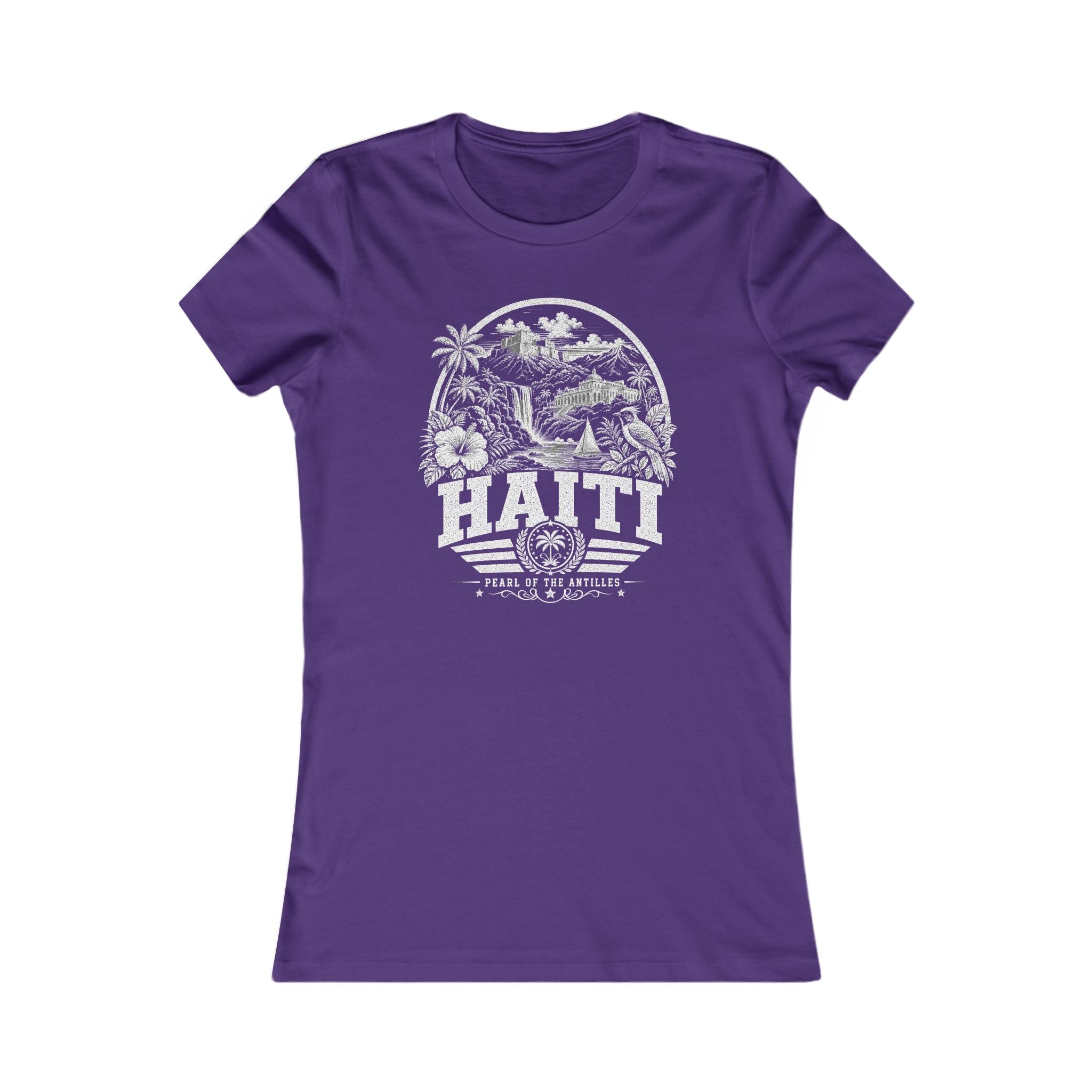 Haiti vintage landmarks women's tee — iconic landmark design | Nameshi Destinations (view 6)