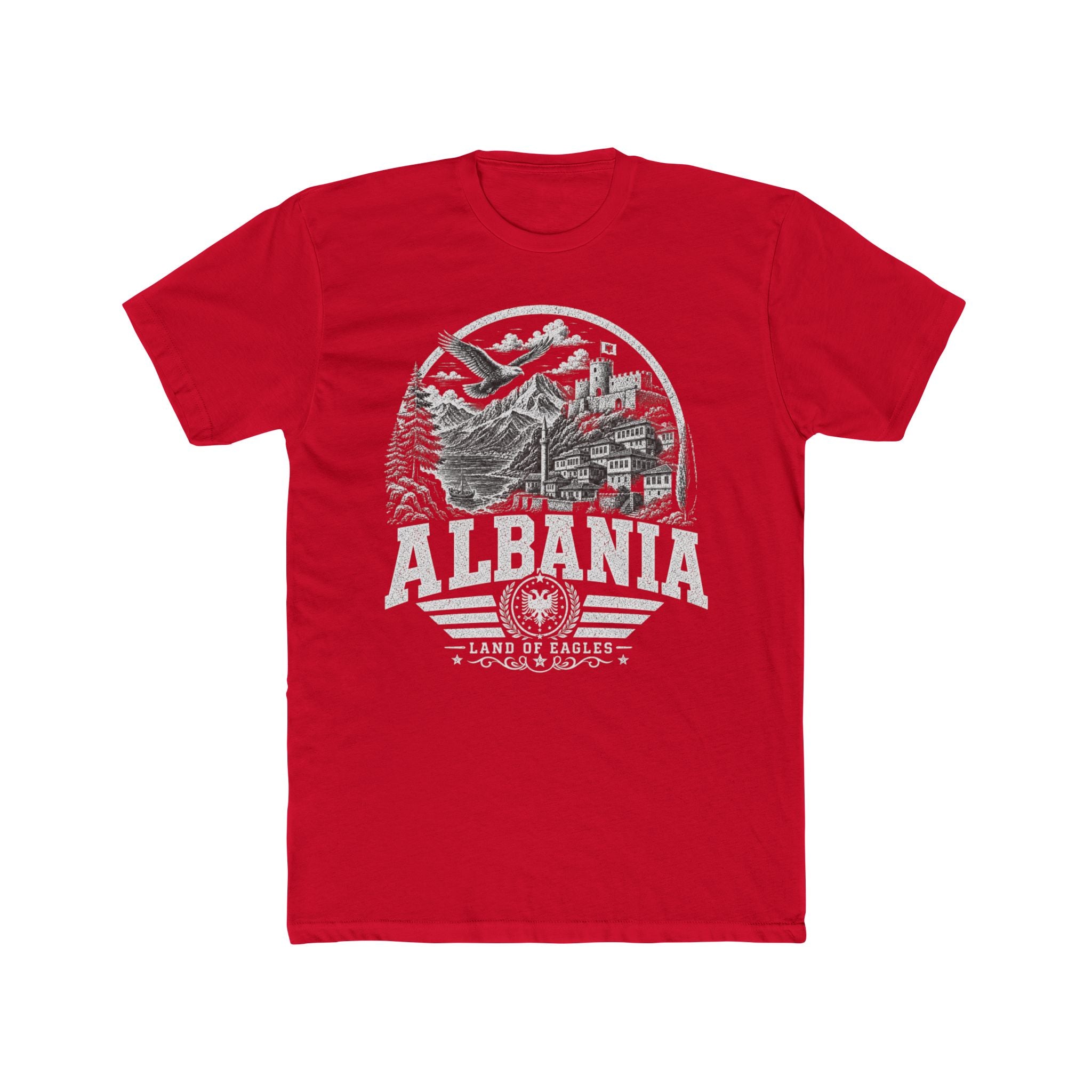 Albania vintage landmarks men's tee — iconic landmark design | Nameshi Destinations (view 15)