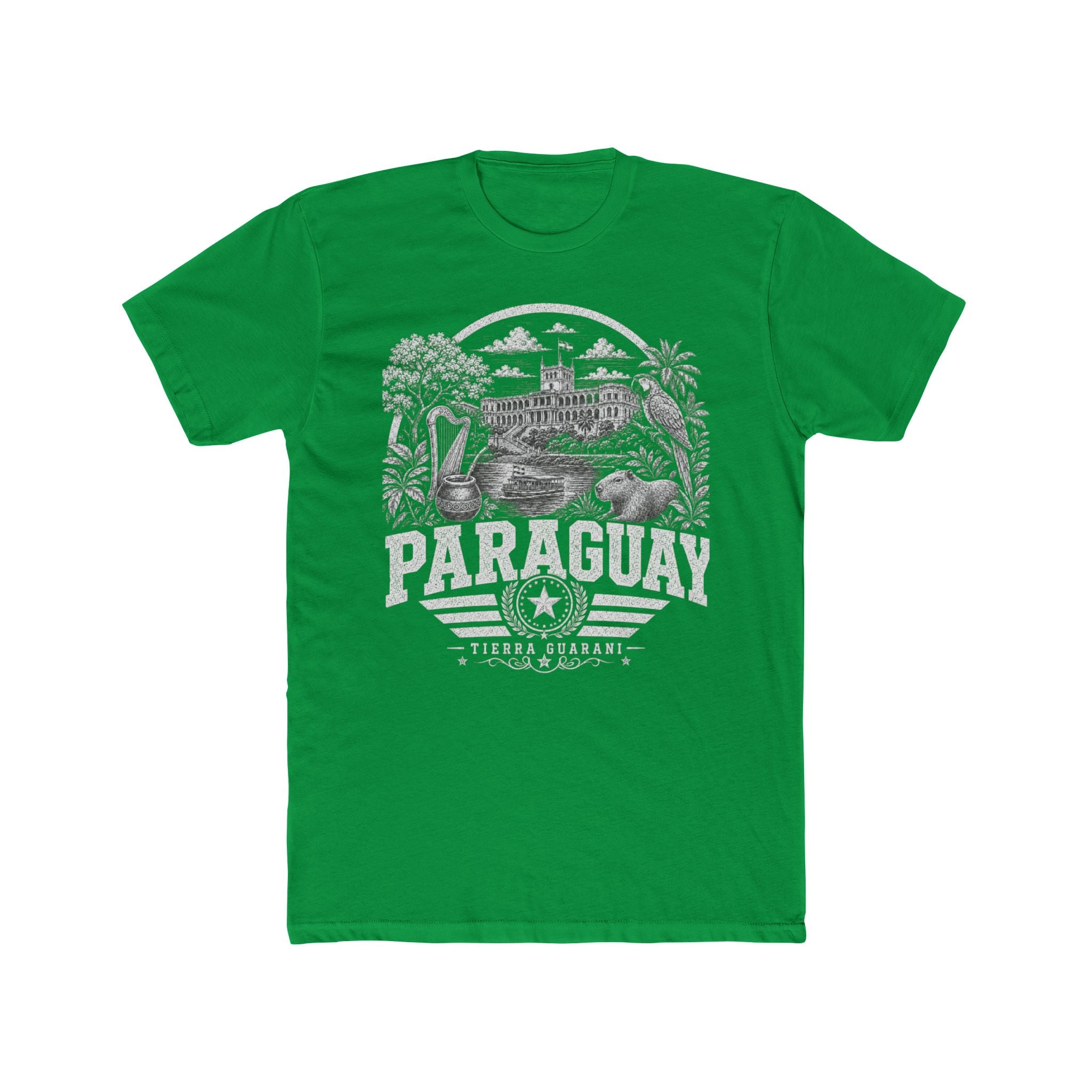 Paraguay vintage landmarks men's tee — iconic landmark design | Nameshi Destinations (view 6)